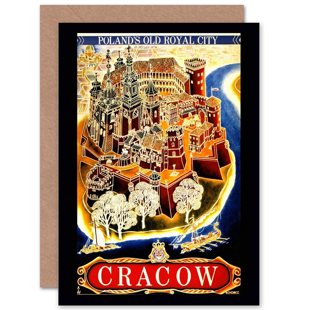 Wee Blue Coo Blue Wee Coo Travel Krakow Poland Wawel Hill Cathedral Castle Poland Greetings Card