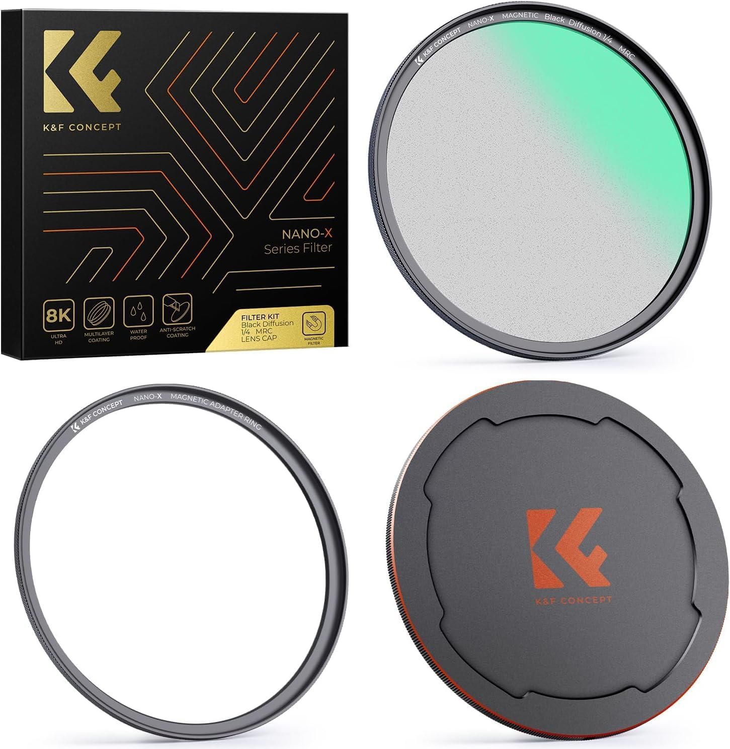 K&F Concept Nano X-Serie Magnetischer Black-Mist 1/4 Black Promist 1/4 Filter Effektfilter-77mm