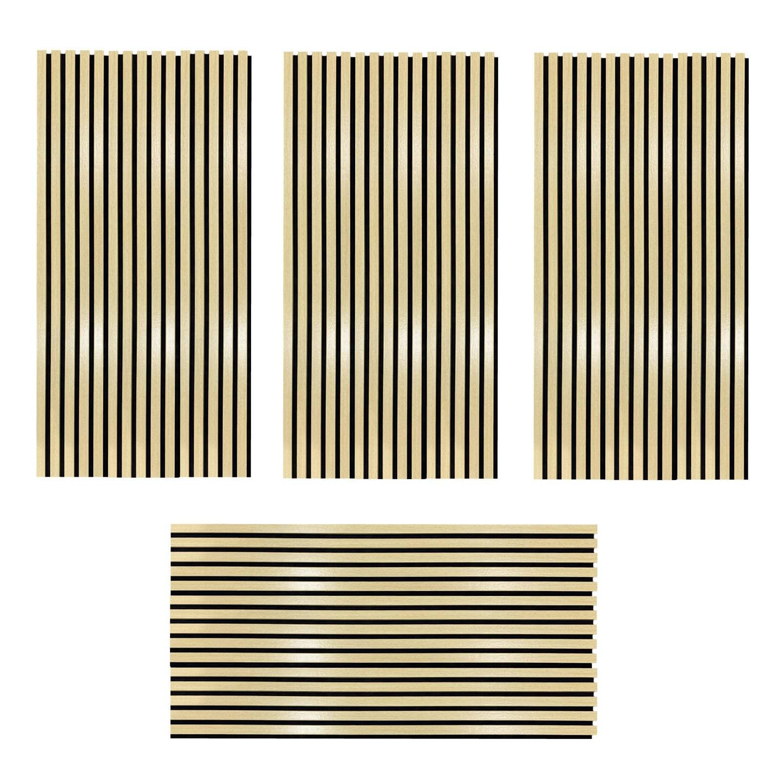 Generic Panele Drewniane Dźwiękoszczelne Elastyczne Panele Akustyczne 3D do Kin Domowych Studia, Nowoczesne Dekoracyjne ścienne do Sal Muzycznych, 4 szt. 47,24 X 23,82 Cala