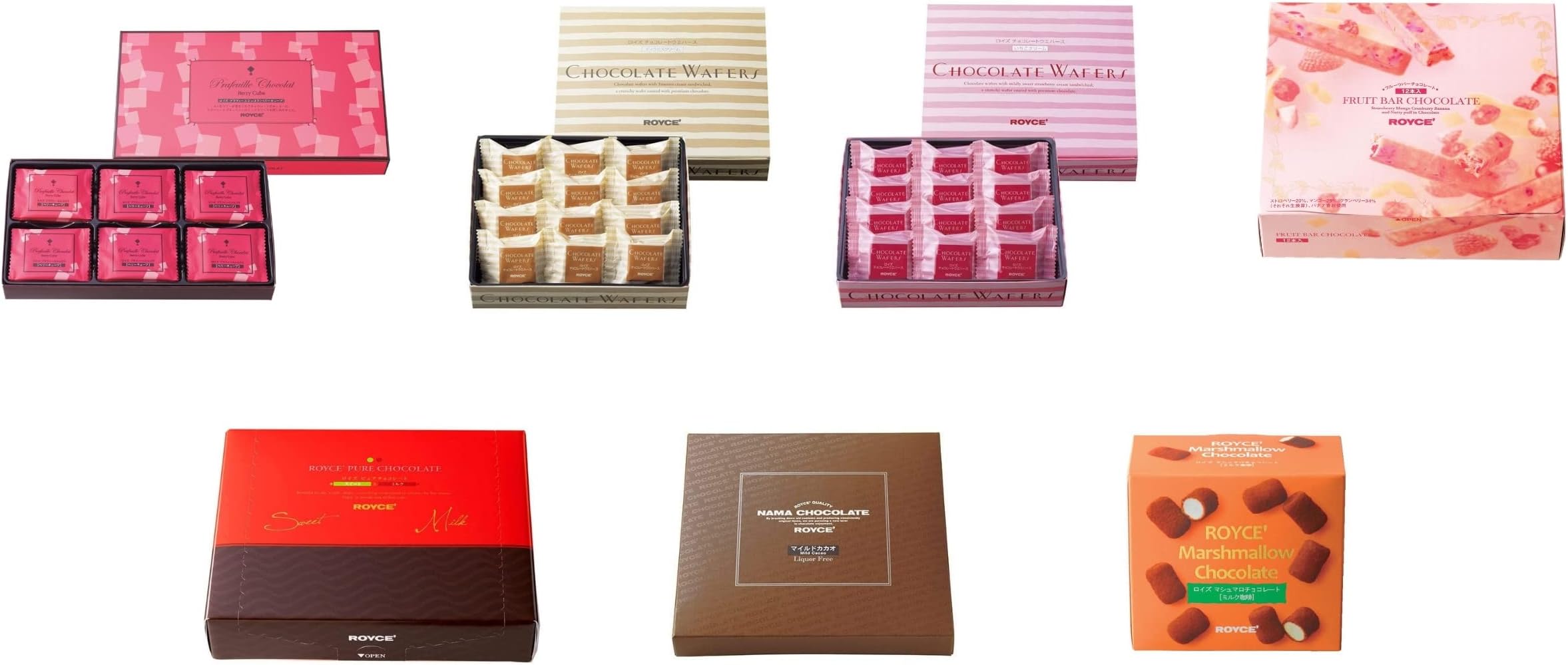 ROYCE Luxe Collection - Assortment of Chocolates with a Variety of Flavors and Textures | Luxury Chocolate Gift Set | Japanese Chocolate from Hokkaido (7 boxes of Chocolate)