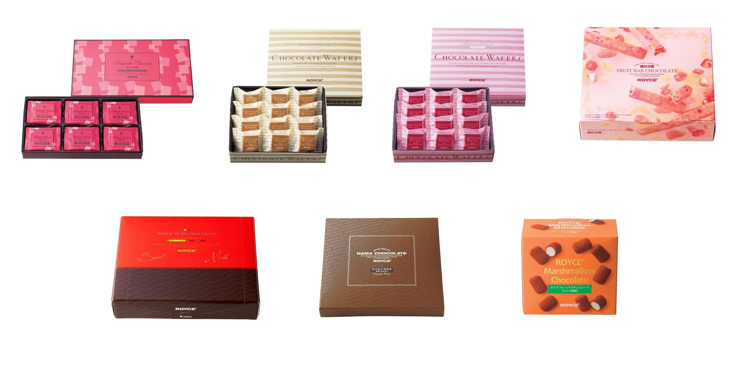 ROYCE Luxe Collection - Assortment of Chocolates with a Variety of Flavors and Textures | Luxury Chocolate Gift Set | Japanese Chocolate from Hokkaido (7 boxes of Chocolate)