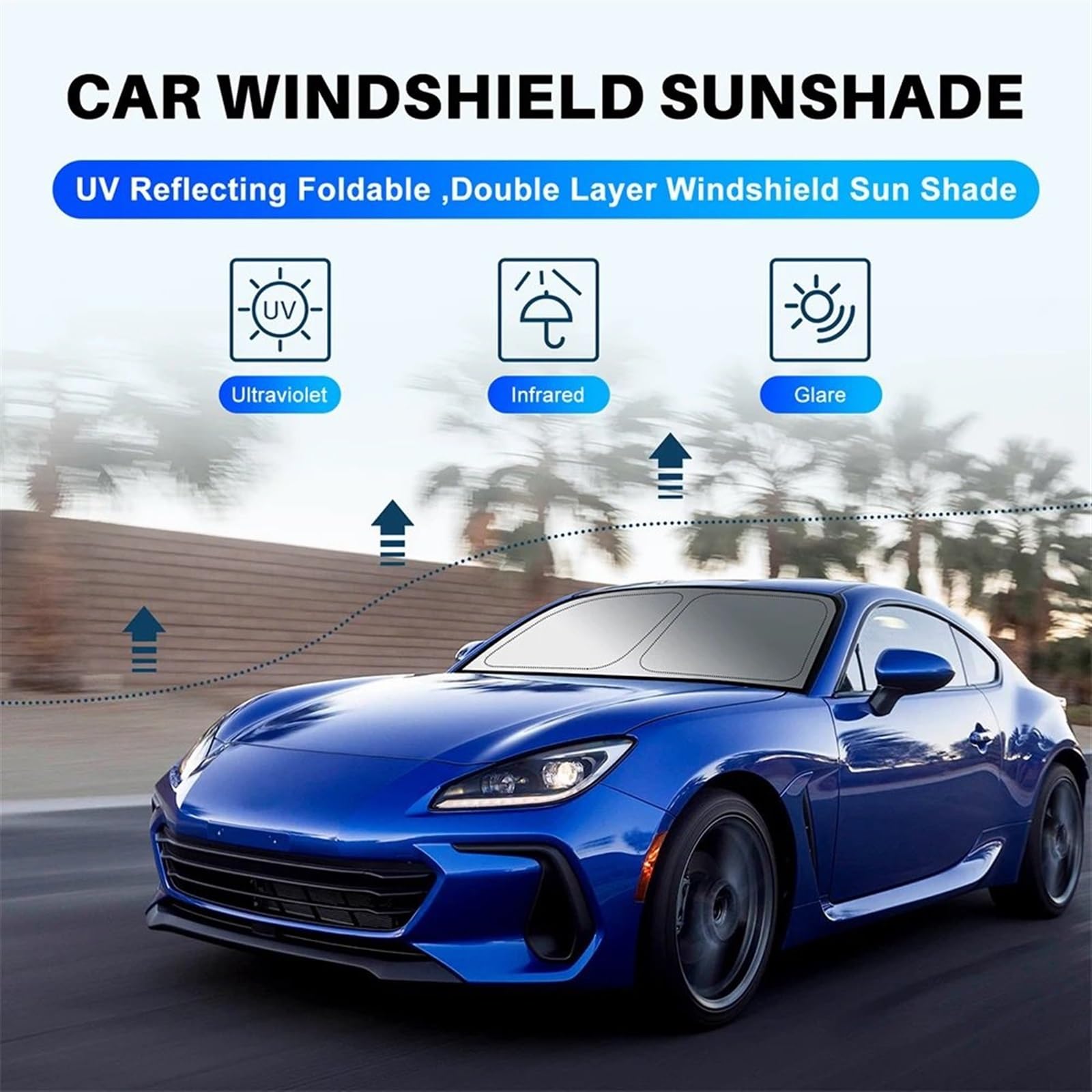 Parasole Anteriore E Posteriore per Auto Compatibile con To&Yo&Ta GR86 2021 2022 2023 2024 Parasole Parabrezza Pieghevole Parasole per Parabrezza Auto