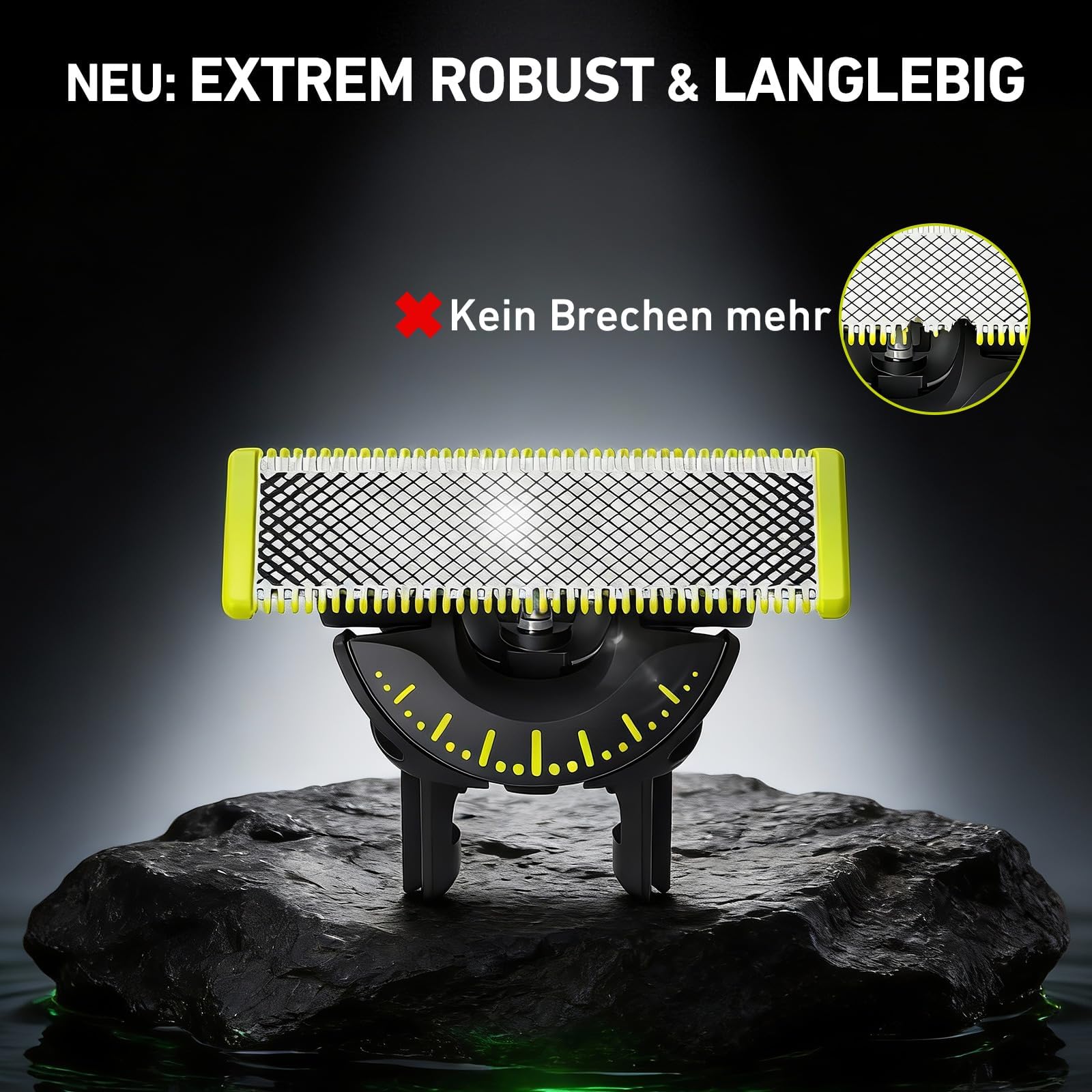 2 Stück 360° Ersatzklingen für Philips OneBlade & OneBlade Pro – Bruchsicher mit Rotationskopf für Gesicht & Körperrasur