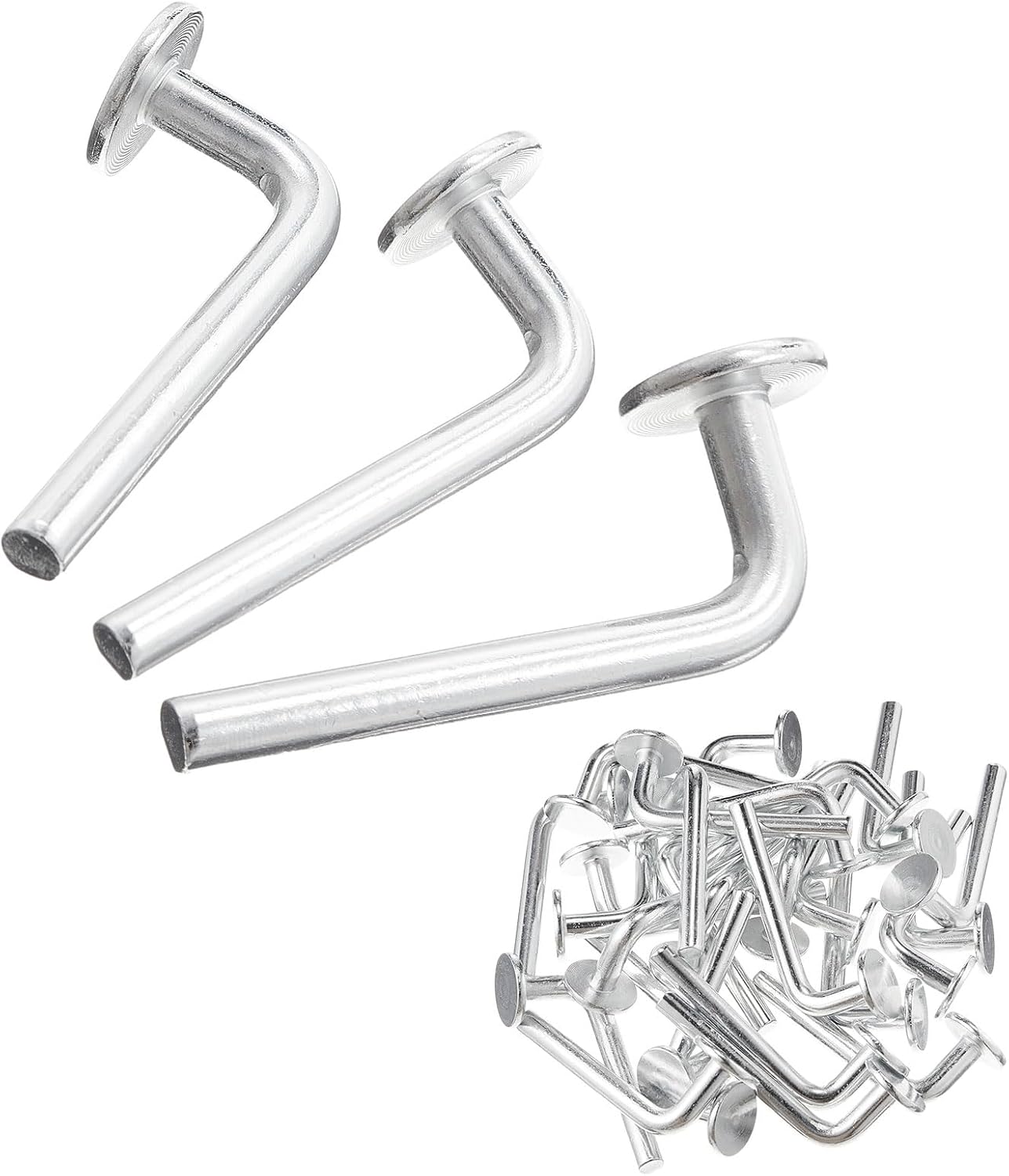 Zonon 100 Pcs M7 x 55mm Universal Pallet Rack Drop Pins, L Shaped Flat Head Safety Bolts, Heavy Duty Carbon Steel Shelf Pins for Warehouse, Storage and Shelving Systems