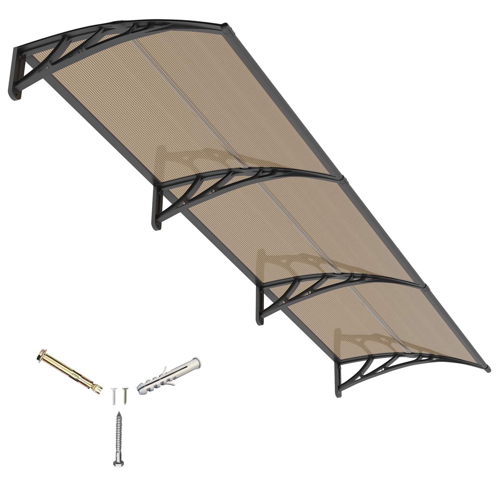 Vordach für Haustür 100 x 300 cm, Transparentes Vordach für UV, Regen Schneeschutz, Überdachung Polycarbonat Ideal für Eingang, Fenster Terrasse