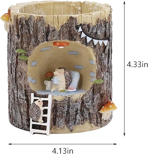 Vista 35 de Segreto Macetas creativas con agujeros de drenaje, jarrón de resina para decoración del hogar para suculentas, flores, cactus, decoración de Erizo