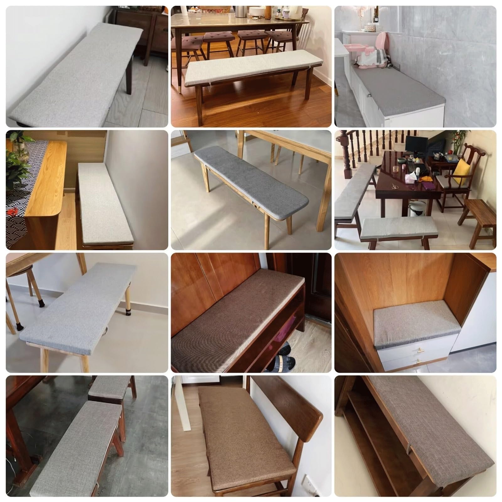 Panca antiscivolo per interni ed esterni – 2/3 posti cuscini per baia, giardino, patio, altalene e portico – disponibile in misure 180 cm, 150 cm, 120 cm, 60 cm x 40 cm, 35 cm, 30 cm