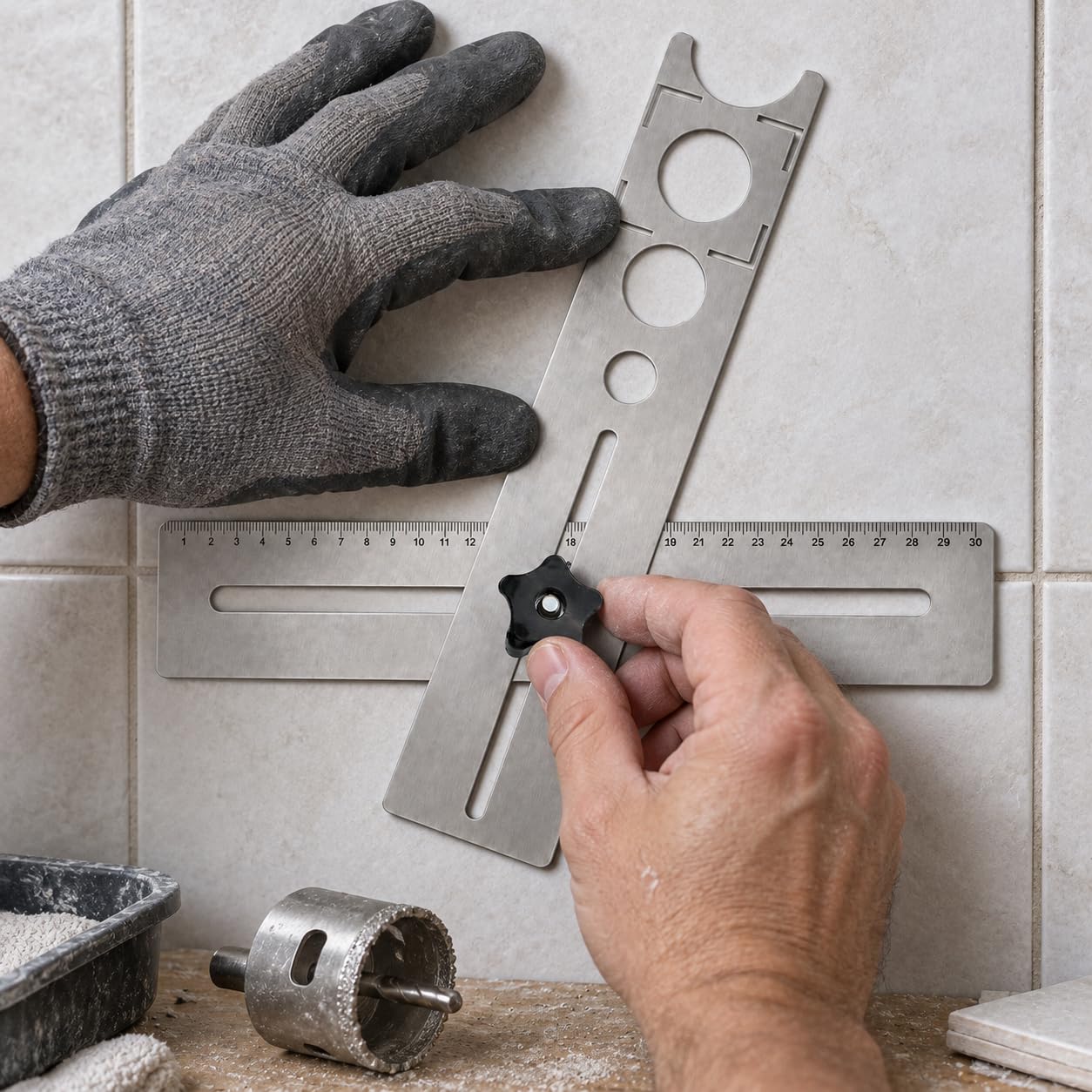 Guía Ajustable para Perforar s, 60cm Engrosado [Cepillado ]