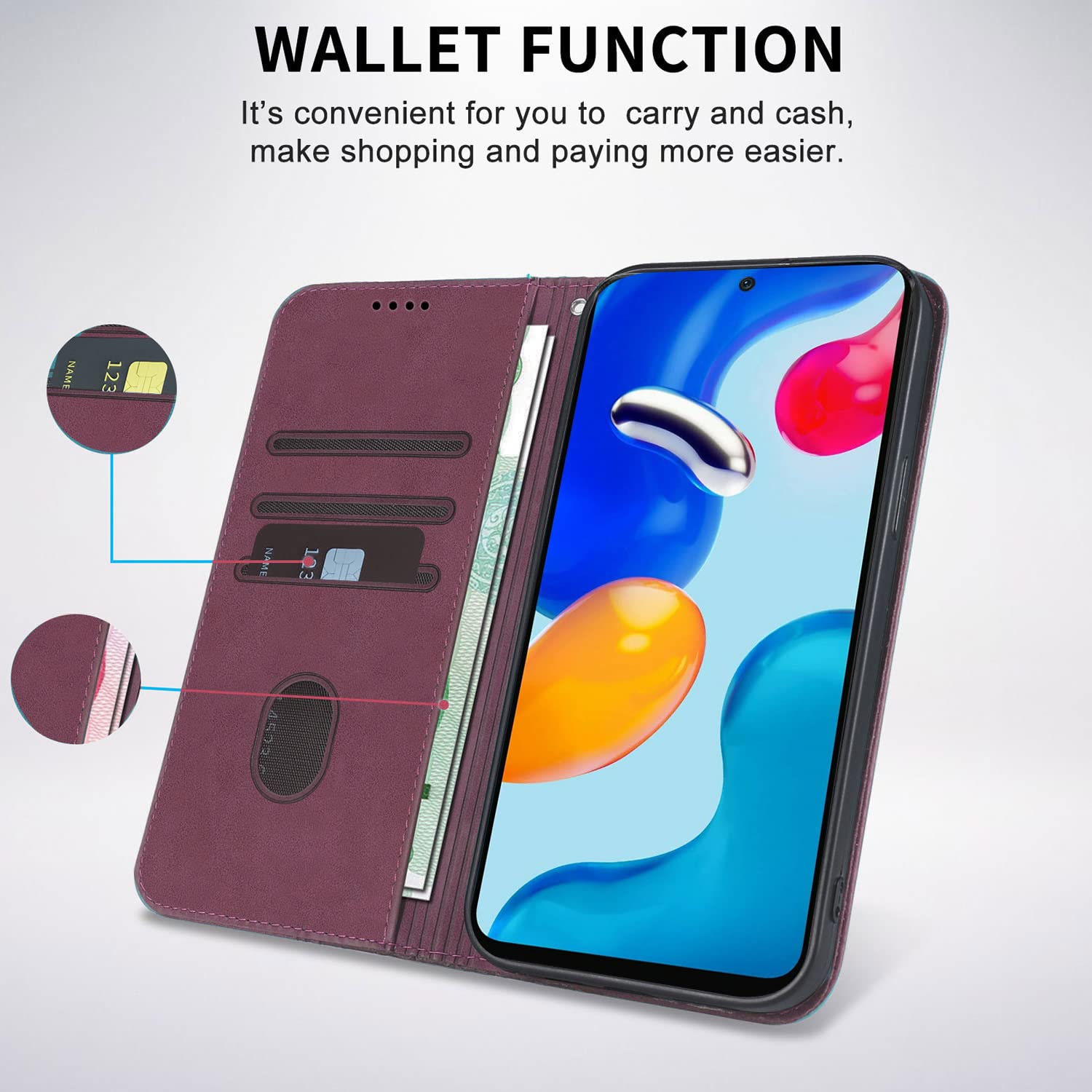 Custodia Portafoglio In Pelle Per Xiaomi Redmi Note 11 / 11S – Cover A Libro Con Slot Carte E Supporto, Chiusura Magnetica, Verde - copertina