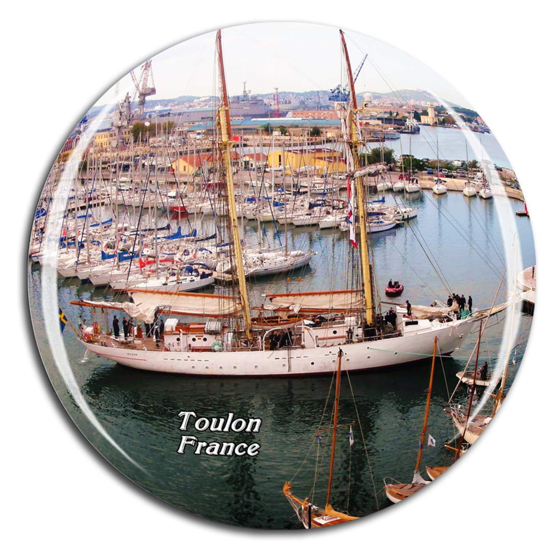 Weekino France Port Toulon Fridge Magnet 3D Crystal Glass Tourist City Travel Souvenir Collection Gift Strong Refrigerator Sticker