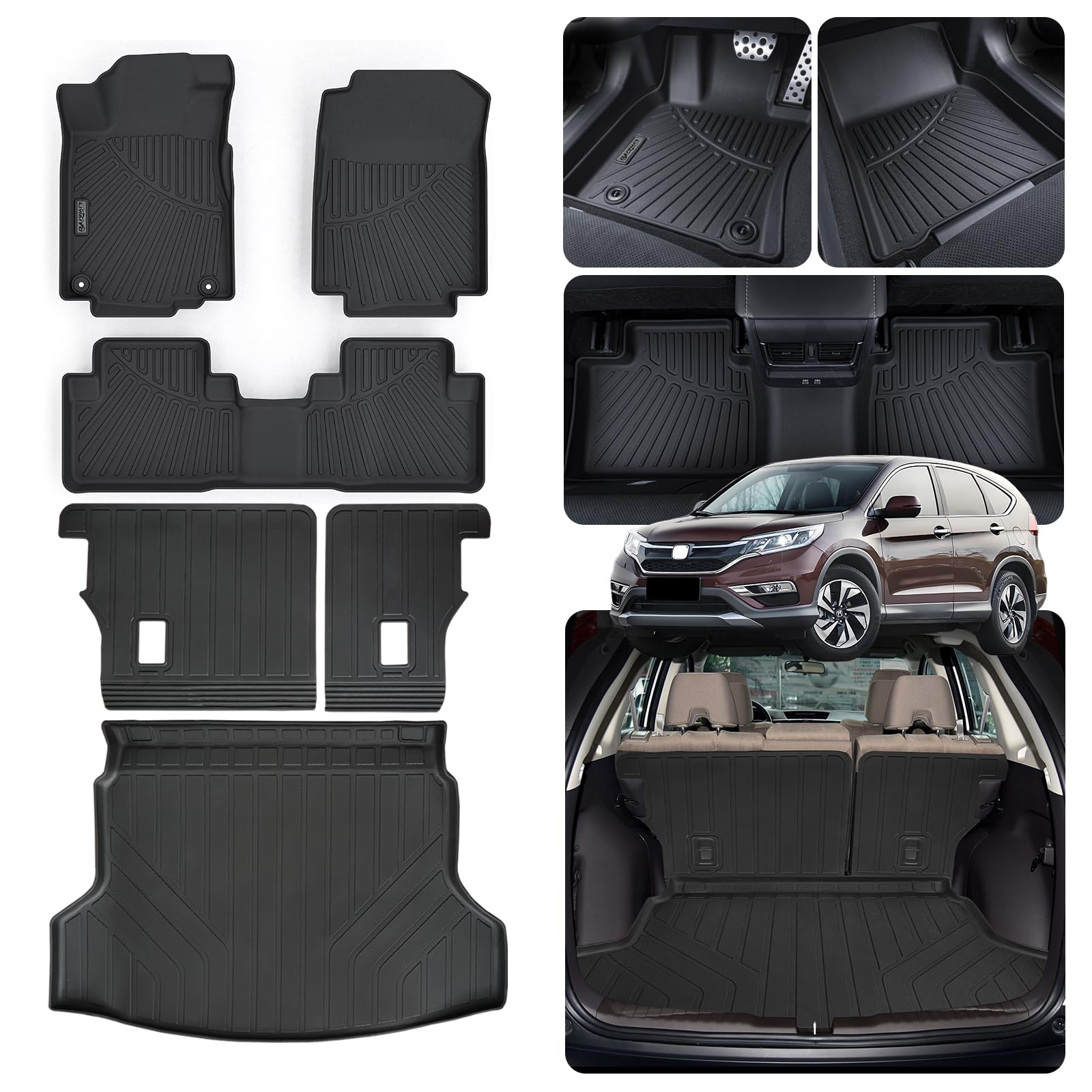 Alfombrillas y forros de carga y respaldo para Honda CRV TPE 2012-2016, protección para todo tipo de clima, alfombrillas para male