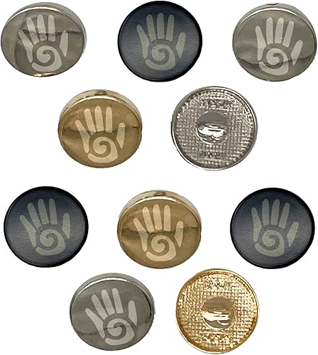 Southwestern Style - Botones redondos de vástago metálico con remolino de 0.6 pulgadas (0.591 in) para costura, juego de 10 unidades, color dorado