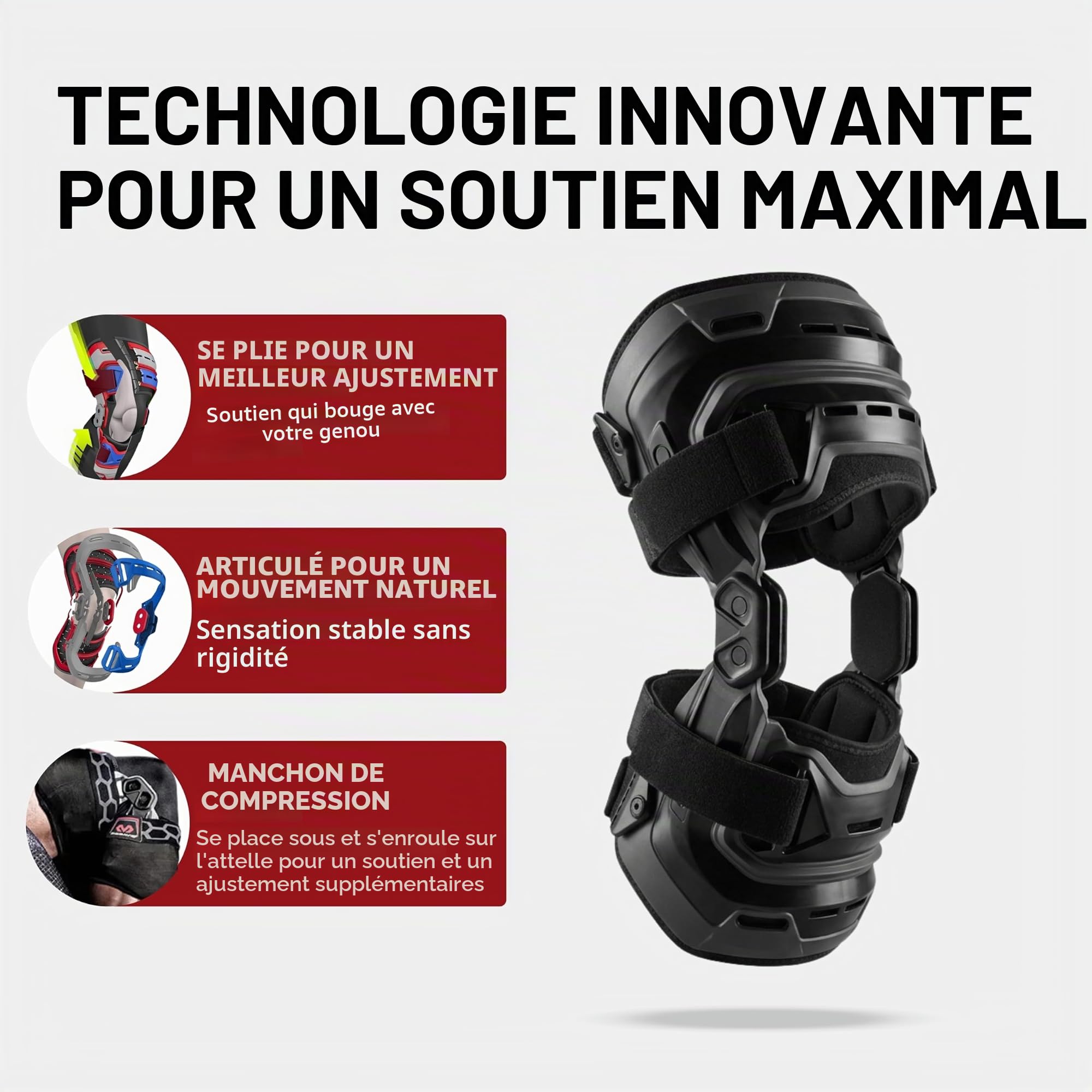 McDavid 4200 Bio-Logix Elite Genouillère articulée et Manchon - Soutien latéral pour LCA, MCL, PCL, ménisque, Ligament, hyperextension, soulagement de la Douleur, récupération - Genouillère Unisexe