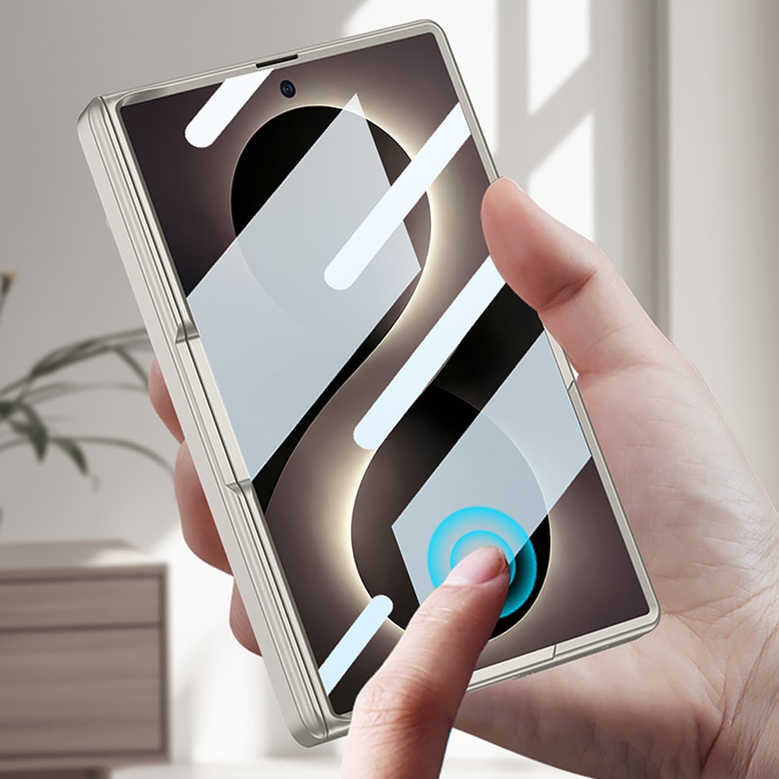 Matowe etui do Samsung Galaxy Z Fold 8, magnetyczny ekran ssący Flim zawias etui odporne na zarysowania cienka osłona, szare