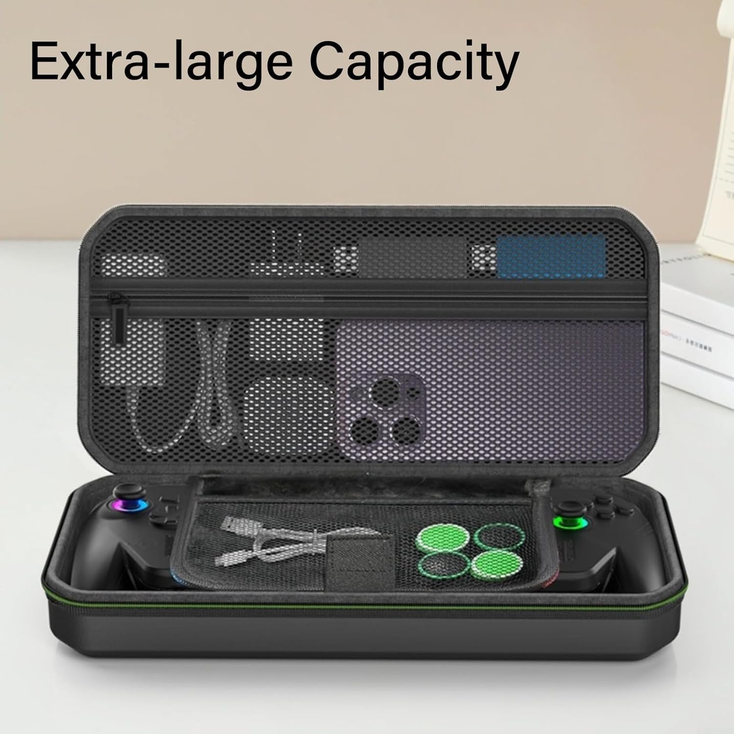 Étui rigide premium pour ASUS ROG Xbox Ally X / ROG Xbox Ally - Housse de transport avec double fermeture éclair, 2 capuchons de joystick et lingettes nettoyantes, 2 paires de protections d'écran (PU)