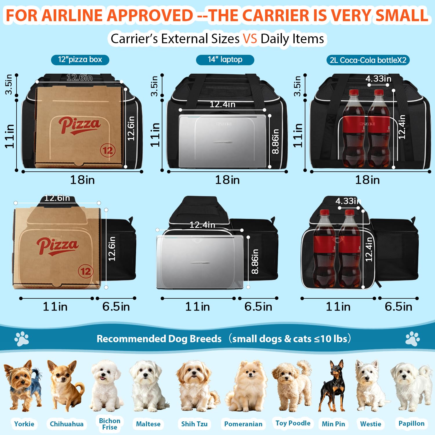 Amazon.com : Petskd Top and Side Expandable Small Pet Carrier