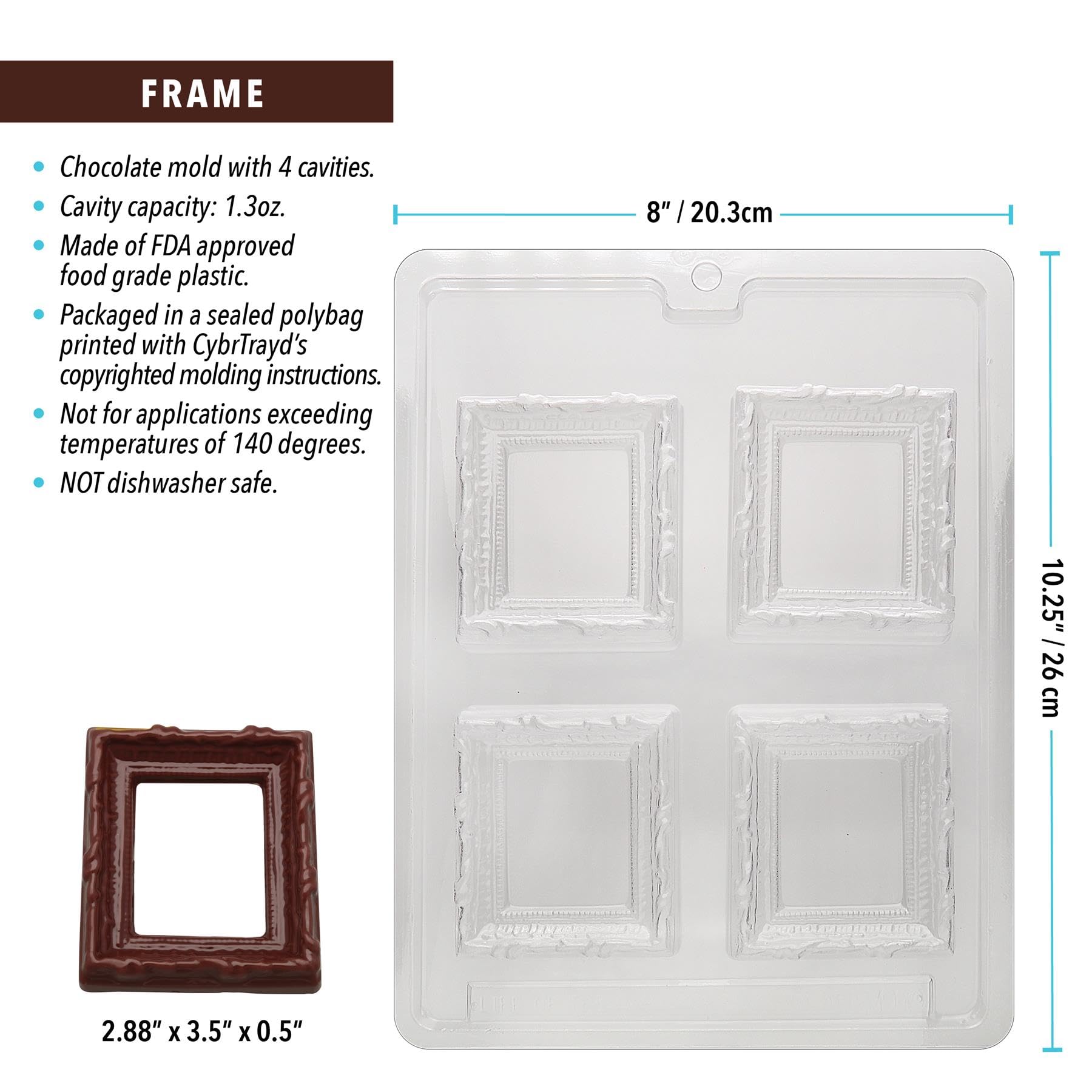 Cybrtrayd M110 - Stampo per cioccolatini con esclusiva Cybrtrayd con istruzioni per stampaggio al cioccolato protetto da copyright