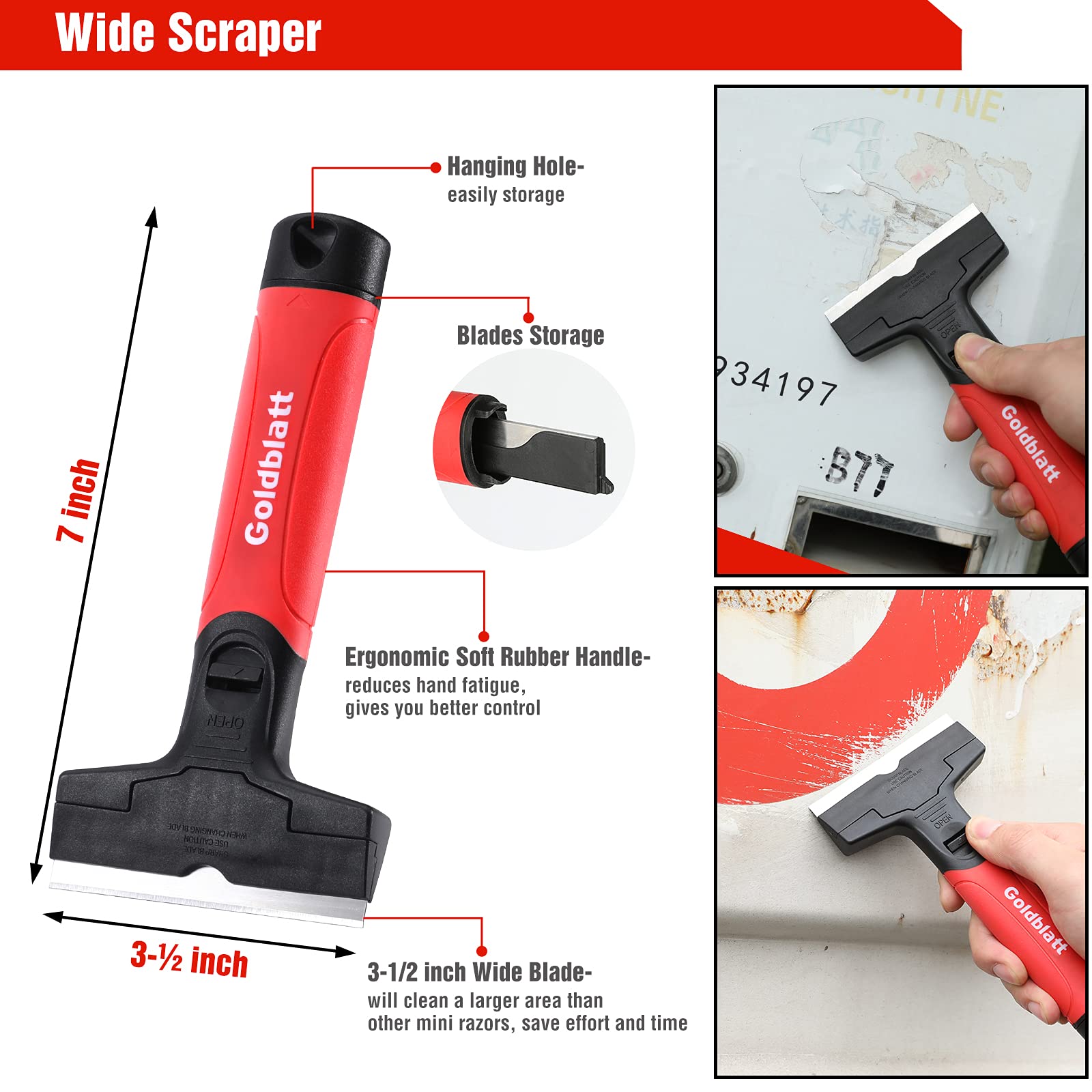 Window Cleaner Sticker Pack Glass Sticker Decal Removal Tool Goldblatt Razor Scraper Set - 2 ...