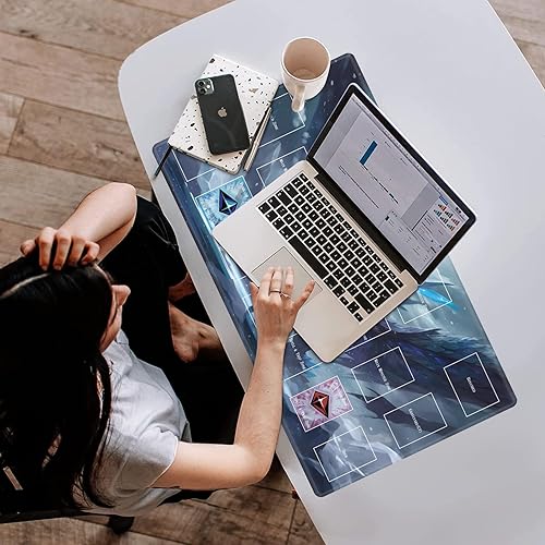 Miniatura 5 de EDGFRTOIO TCG - Tapete de juego Iceblade Dragon Card Playmat de juego de mesa con bordes cosidos, juego de cartas intercambiables, tapete de duelo