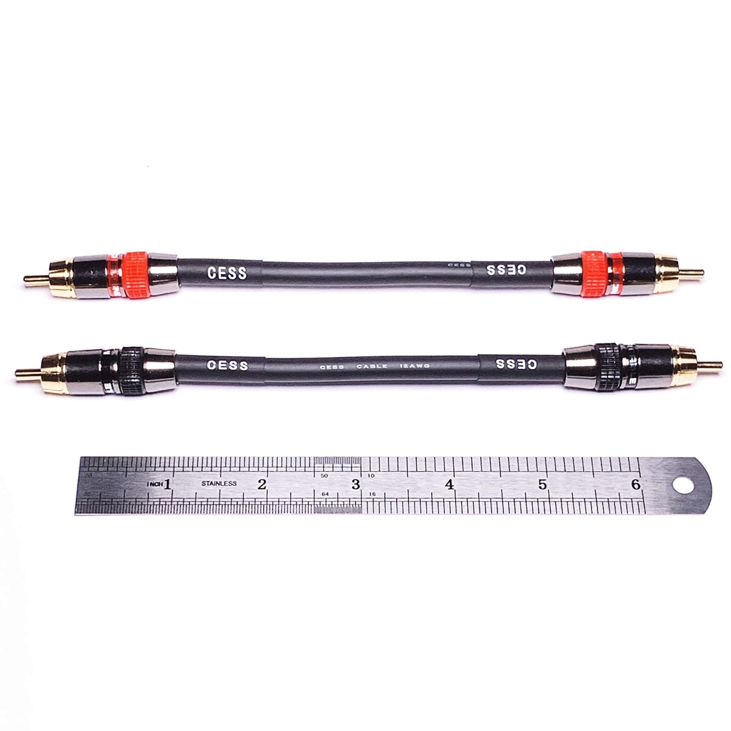 CNCESS Low Noise 12 Gauge Premium RCA Audio Line Patch Cable (4 Inches) image 2