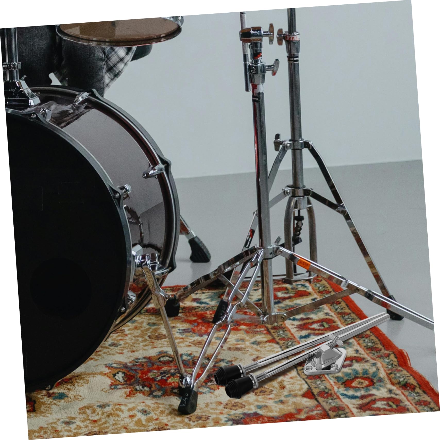 VICASKY 2juegos Accesorios De Batería Metálicos De Patas De Bombo Soporte Antideslizante Para Pata De Tom De Piso Pies De Espuela De Bombo Accesorio Para Instrumento De Percusión Para