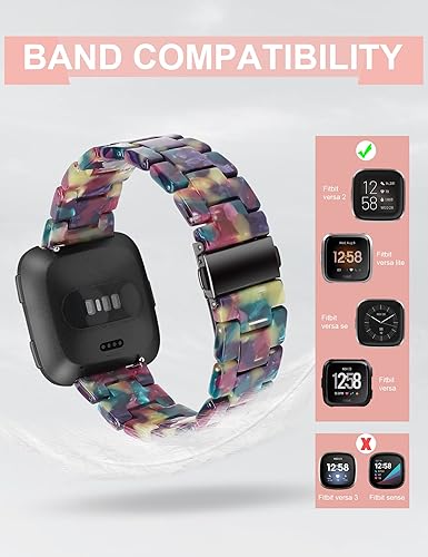 Miniatura 2 de Wearlizer - Banda de resina compatible con Fitbit Versa 2Fitbit VersaVersa Lite para mujeres y hombres, correa de muñeca ligera de reemplazo para