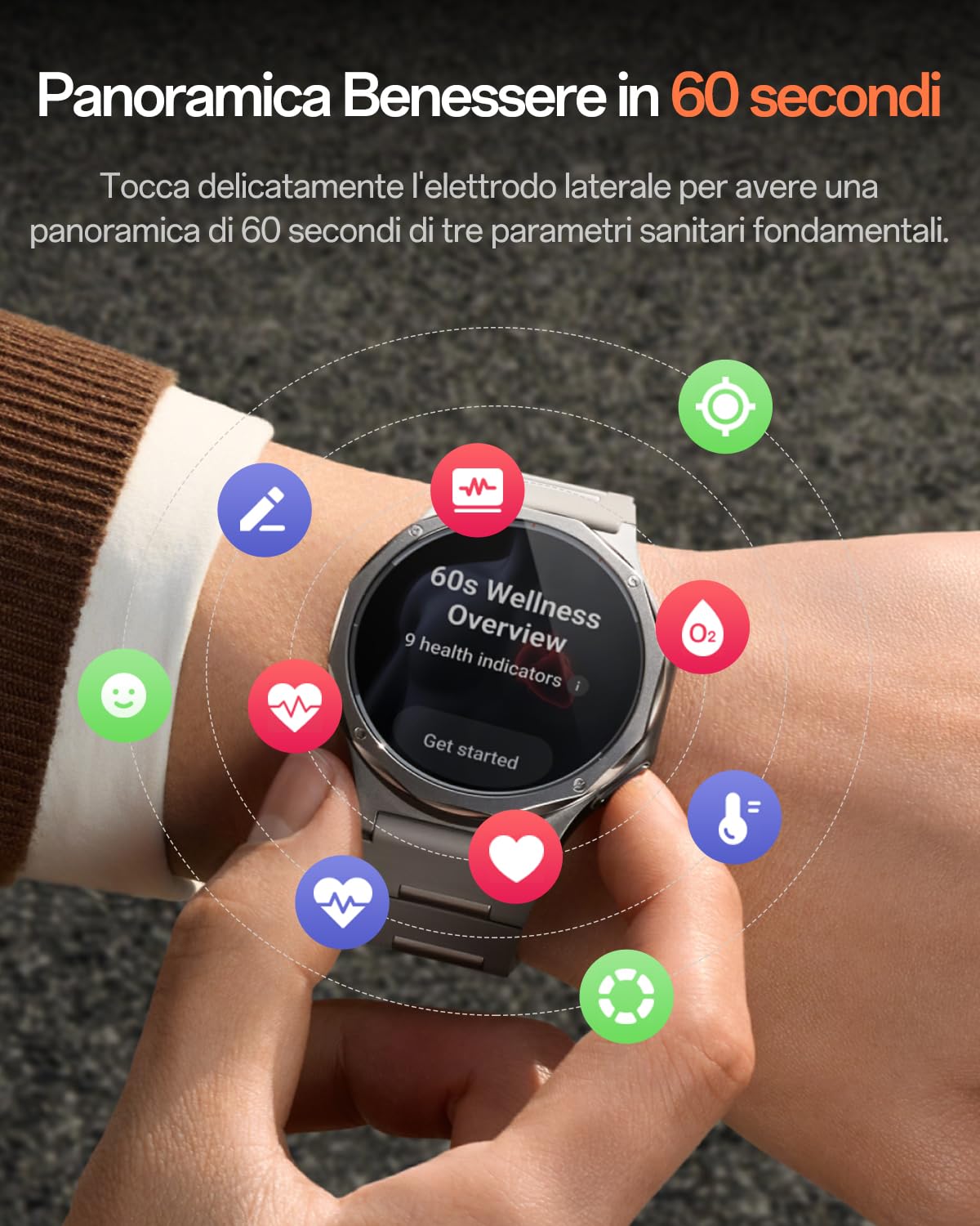 OPPO Watch X3 Smartwatch, Lega Titanio Ultra-Leggera, Batteria Doppio Chip 16 Giorni, AMOLED 1,5" 3000 Nits, ECG e Check Salute 60s, 100+ Sport, 5ATM IP69, Google Gemini, Misty Titanium