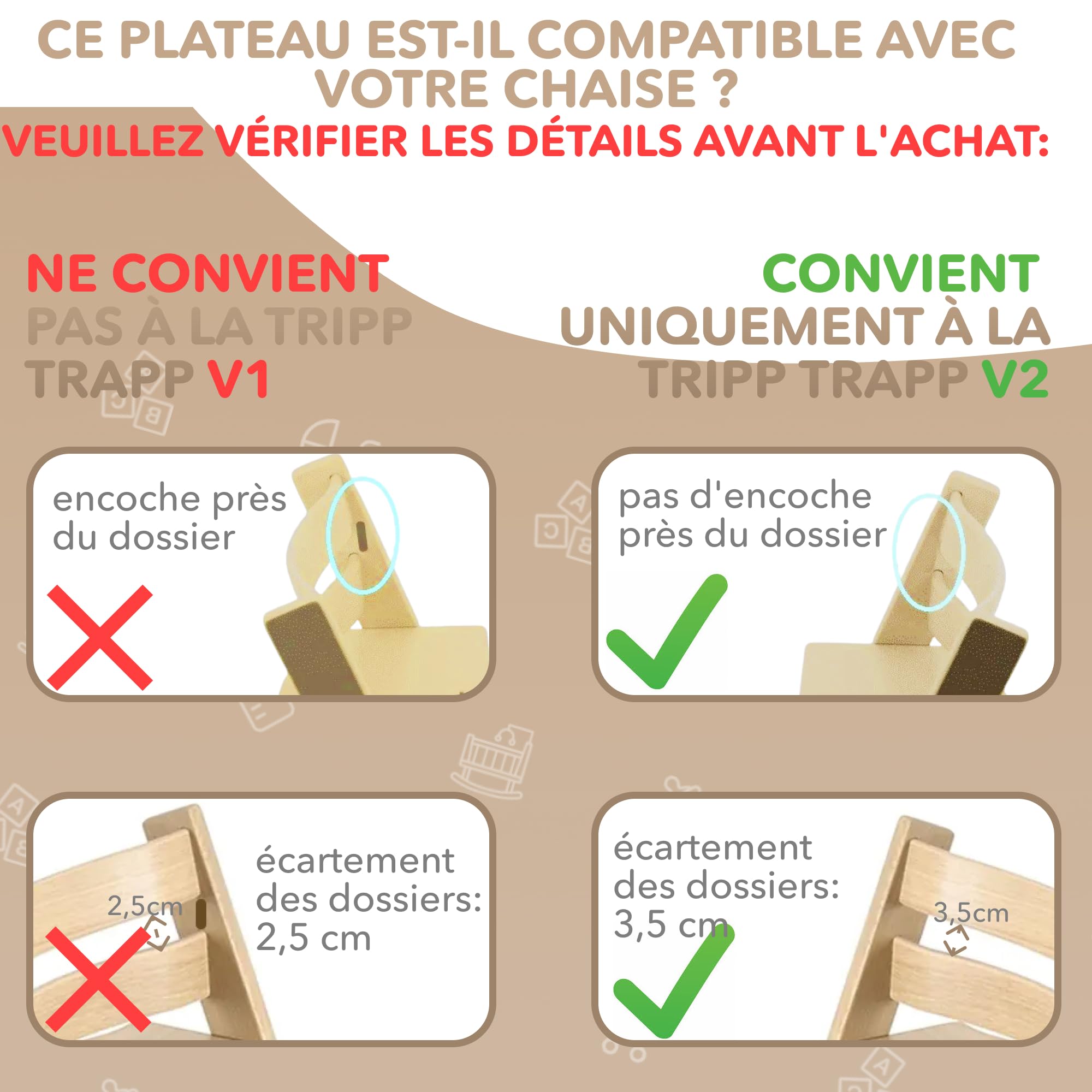 Plateau de chaise haute Stokke Tripp Trapp, Laiteux mat, sans BPA, ergonomique