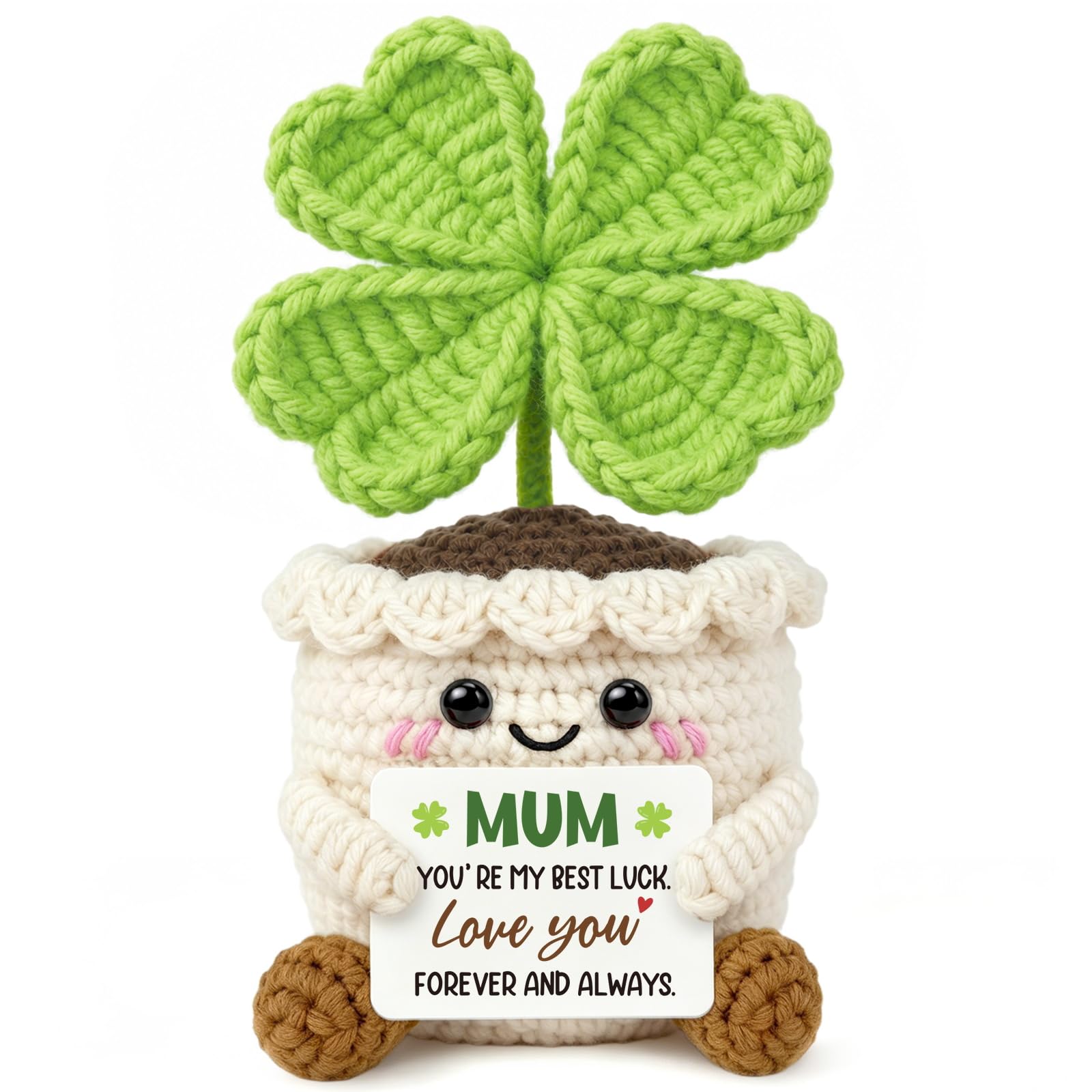 Mum Birthday Gifts - Handmade Four Leaf Clover – “You're My Best Luck”, Presents for Mother, Birthday Gift for Mum, Lucky Charm Home Decor for Mother from Daughter Son.