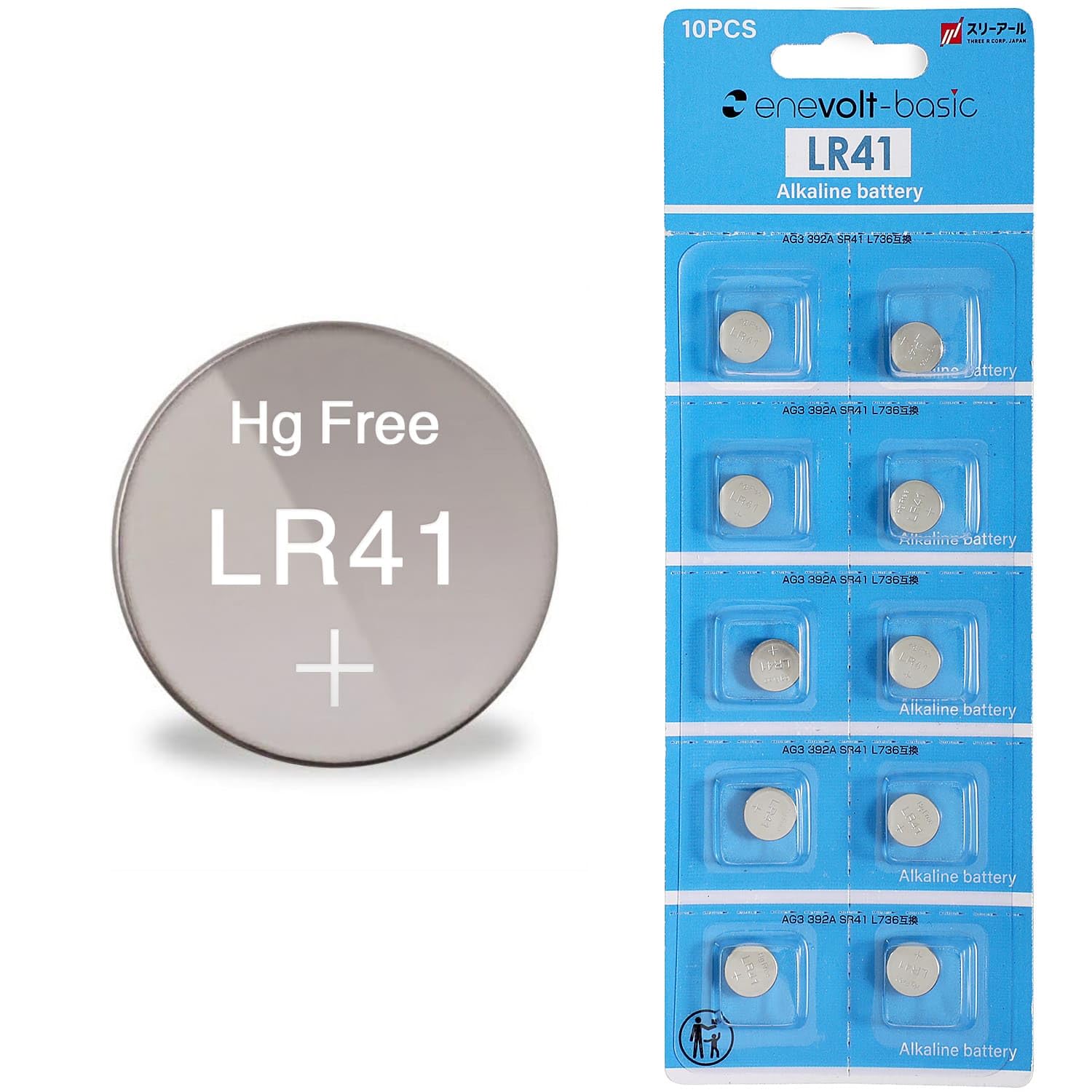Amazon | enevolt basic ボタン電池 LR41 H 1.5V アルカリボタン電池