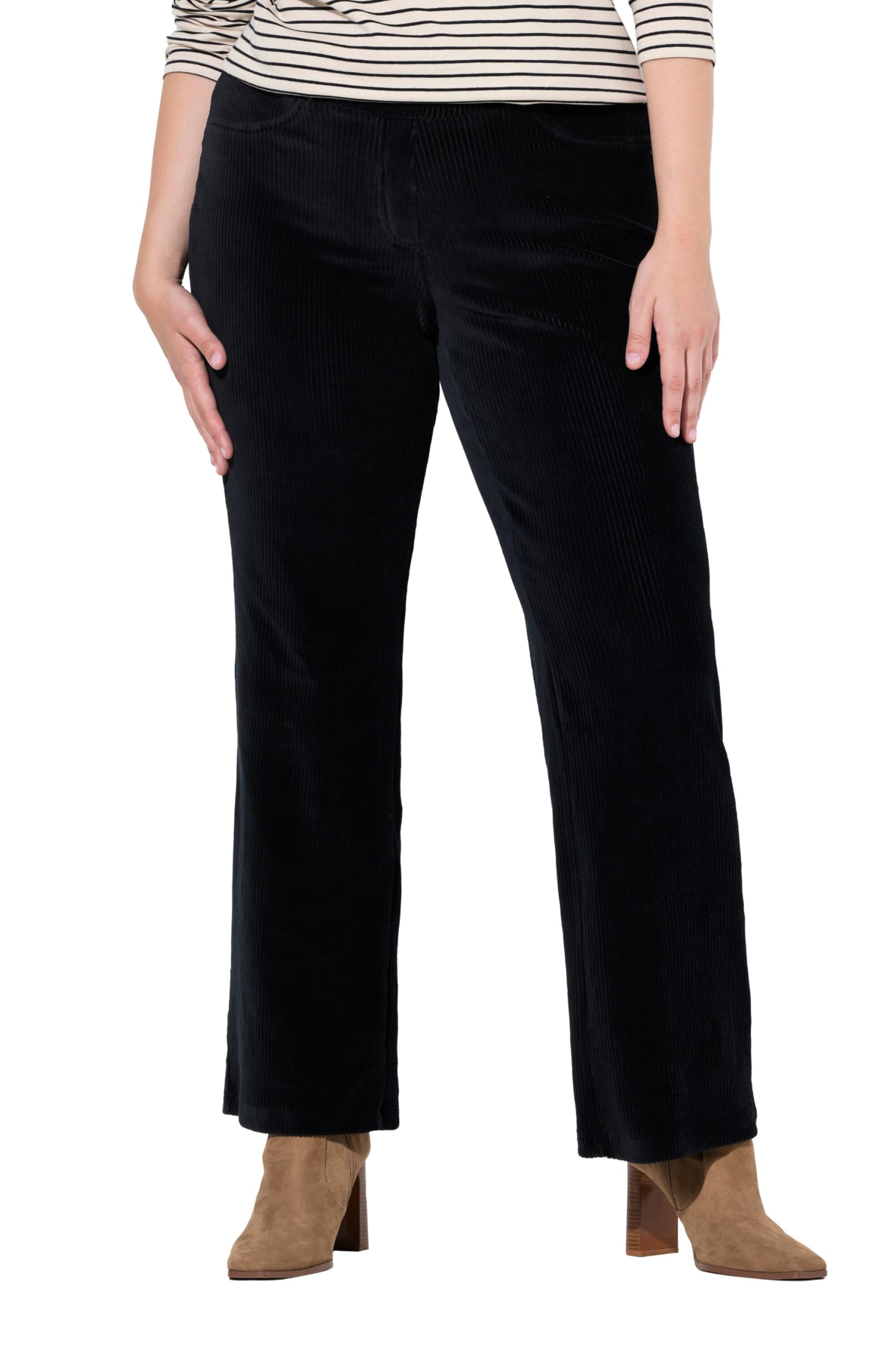 Ulla Popken Damen große Größen Übergrößen Plus Size Cord-Schlupfhose Mary, Elastikbund, Biobaumwolle 847309
