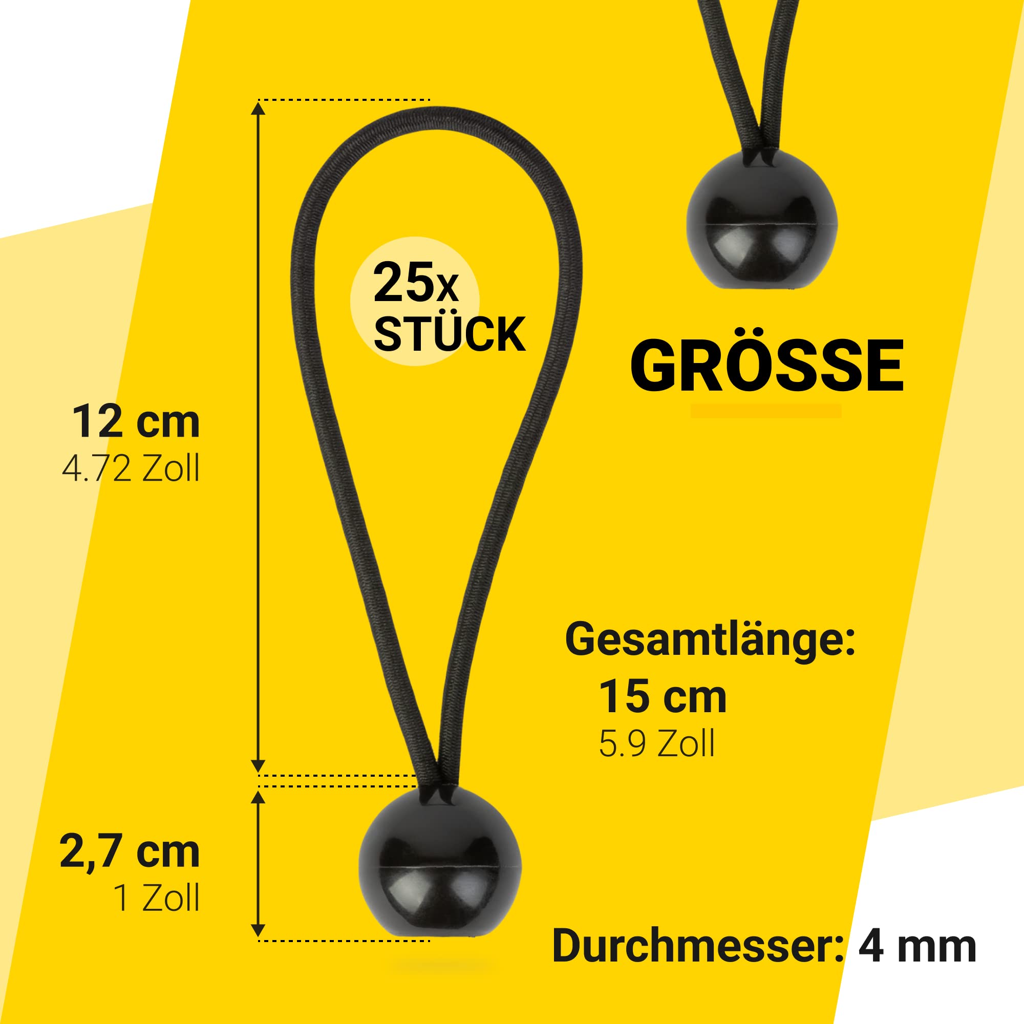 Produktbild von 24x Planenspanner 17 Cm – Gummispanner Mit Kugel Für Zelt & Plane, Benson