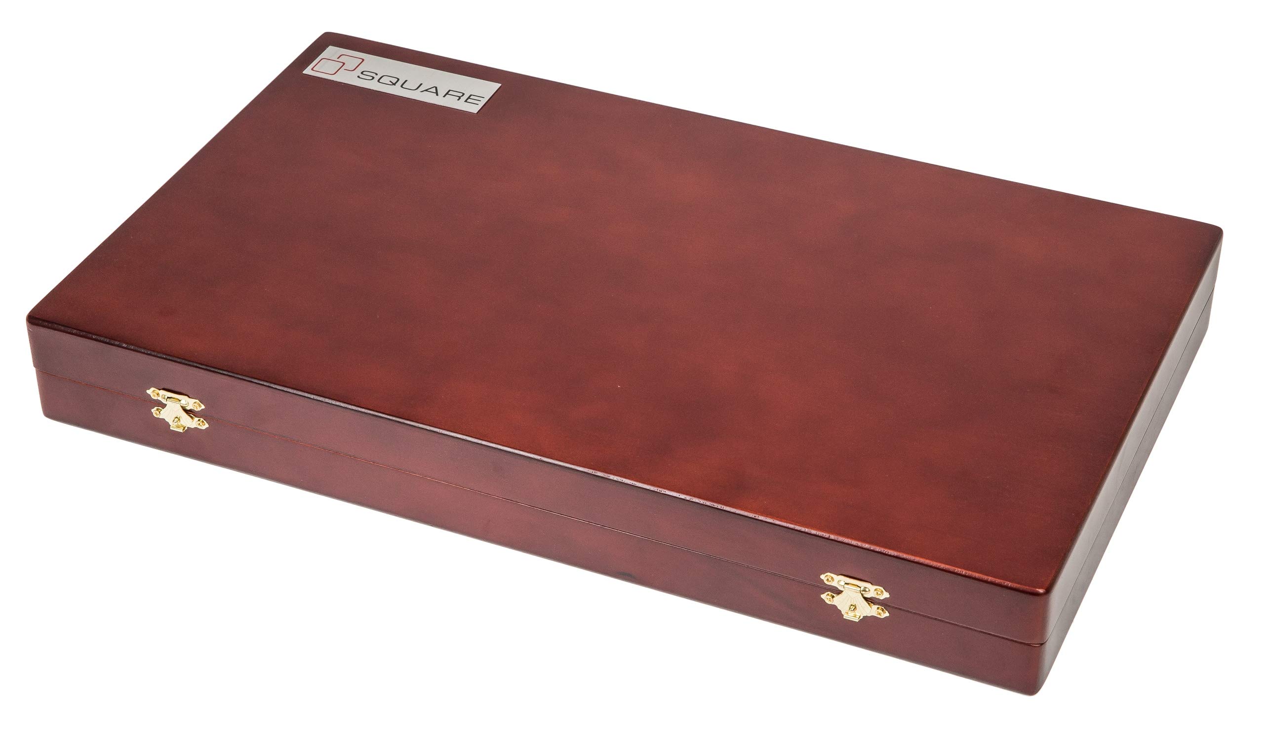 Square - Backgammon de Madera Exclusive - 38 cm - Caoba - Incrustación