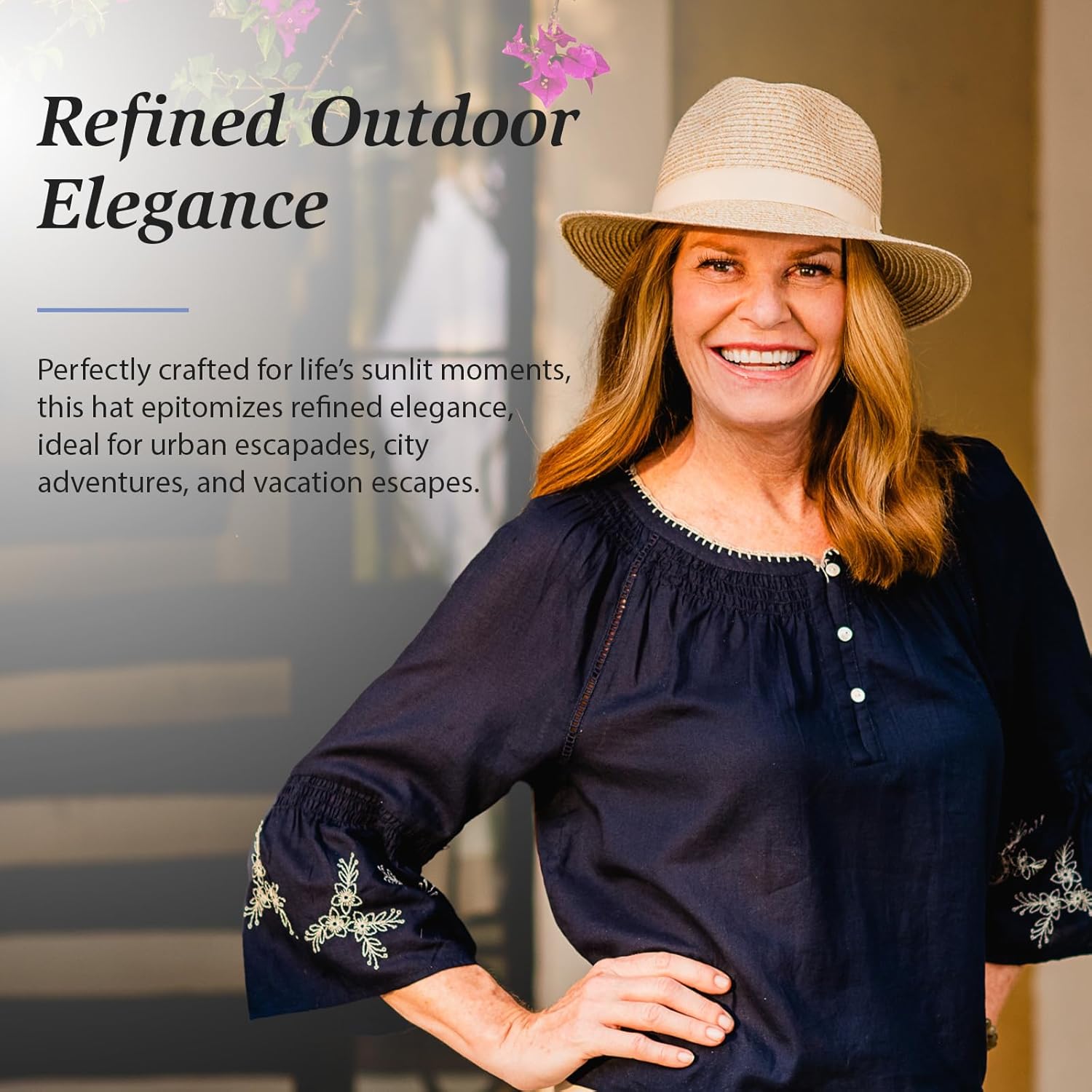 Wallaroo Hat Company Women’s Caroline Fedora Sun Hat – UV Sun Protection, Packable, Adjustable, Travel-Friendly, Medium Size - Image 3