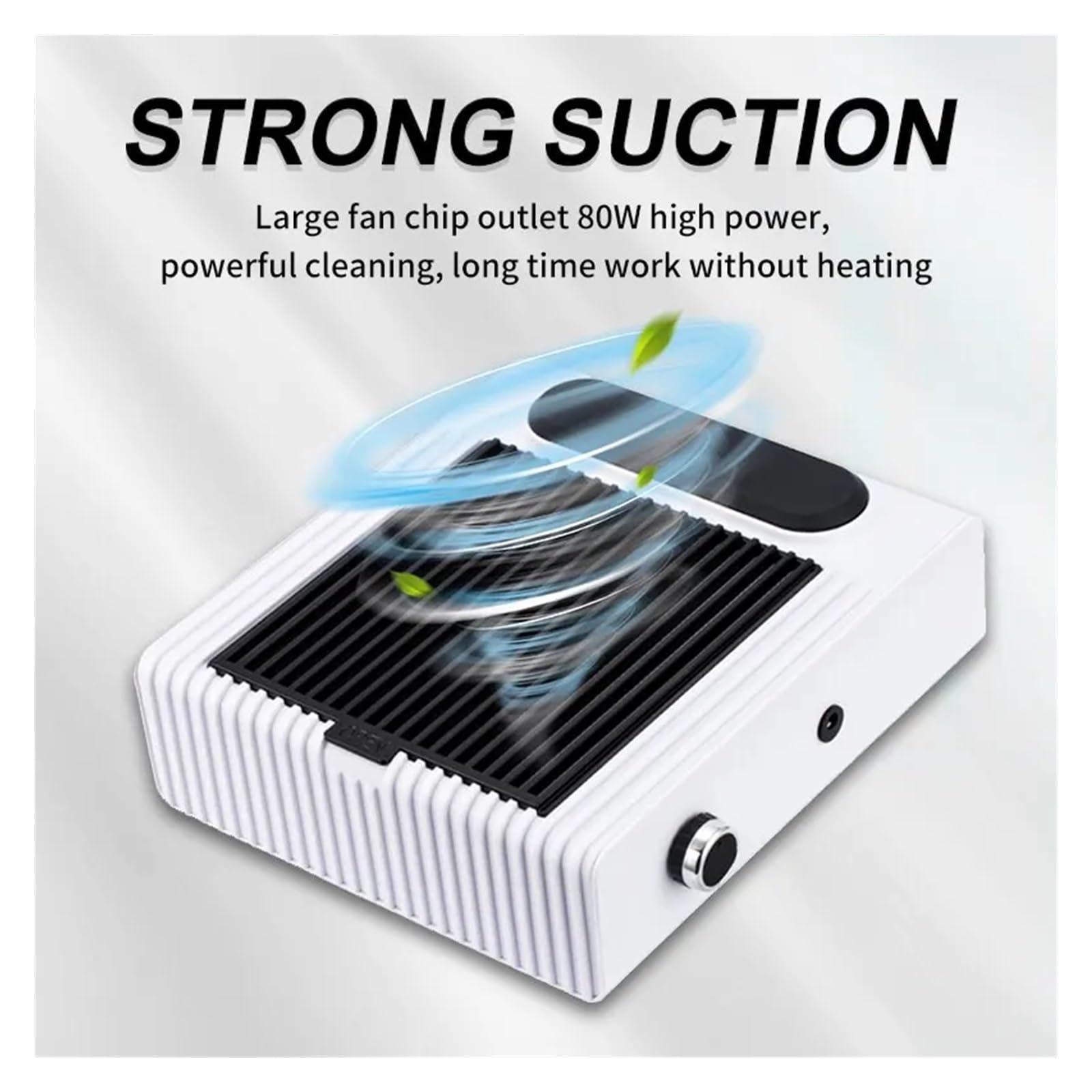 MRKU Aspiradora de manicura con Filtro Lavable, aspiradora de bajo Ruido y 80 W de Potencia, con Ventilador Integrado.