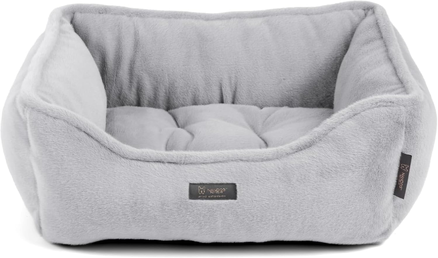 NANDOG Cloud Prive Collection Washable Cat and Dog Bed for Small to Medium Breeds – Made of Ultra Soft Micro Plush Fabric – Reversible Design with Double-Stitched Seams (Light Blue, Prive 25”)