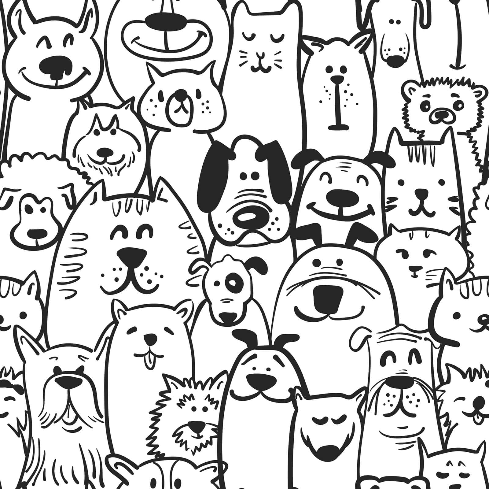 Heroad Peel and Stick Wallpaper Black and White Contact Paper Dog Wallpaper Modern Cute Puppy for Nursery Room Bedroom Bathroom Cabinets Vinyl Roll