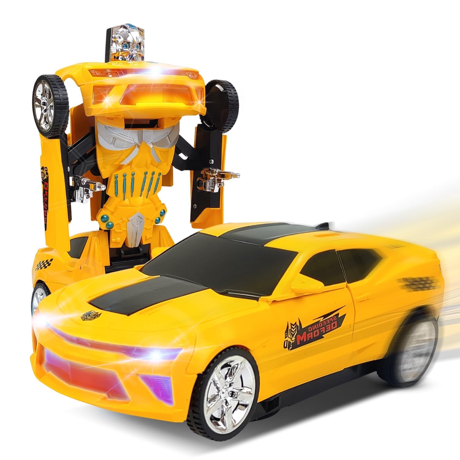 KID KRAZE® 2in1 Transforming Robot Car, Battery Operated Auto Convertible Robot Car Toy, with Light and Sound for Kids, Deformation Transform Sports Car (Age 3+, Yellow) (B0D3VFP51Z) Amazon Price History, Amazon Price Tracker