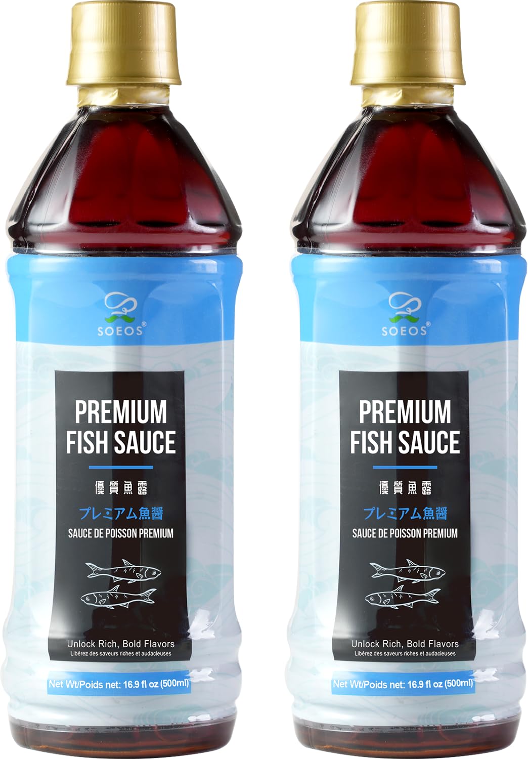 Fish Sauce, 16.9 fl oz (500ml), 2 pack, Savory Flavor, Premium Fish Sauce for Cooking, Crafted for Dressings and Marinades, Naturally Fermented for Rich Umami Flavor