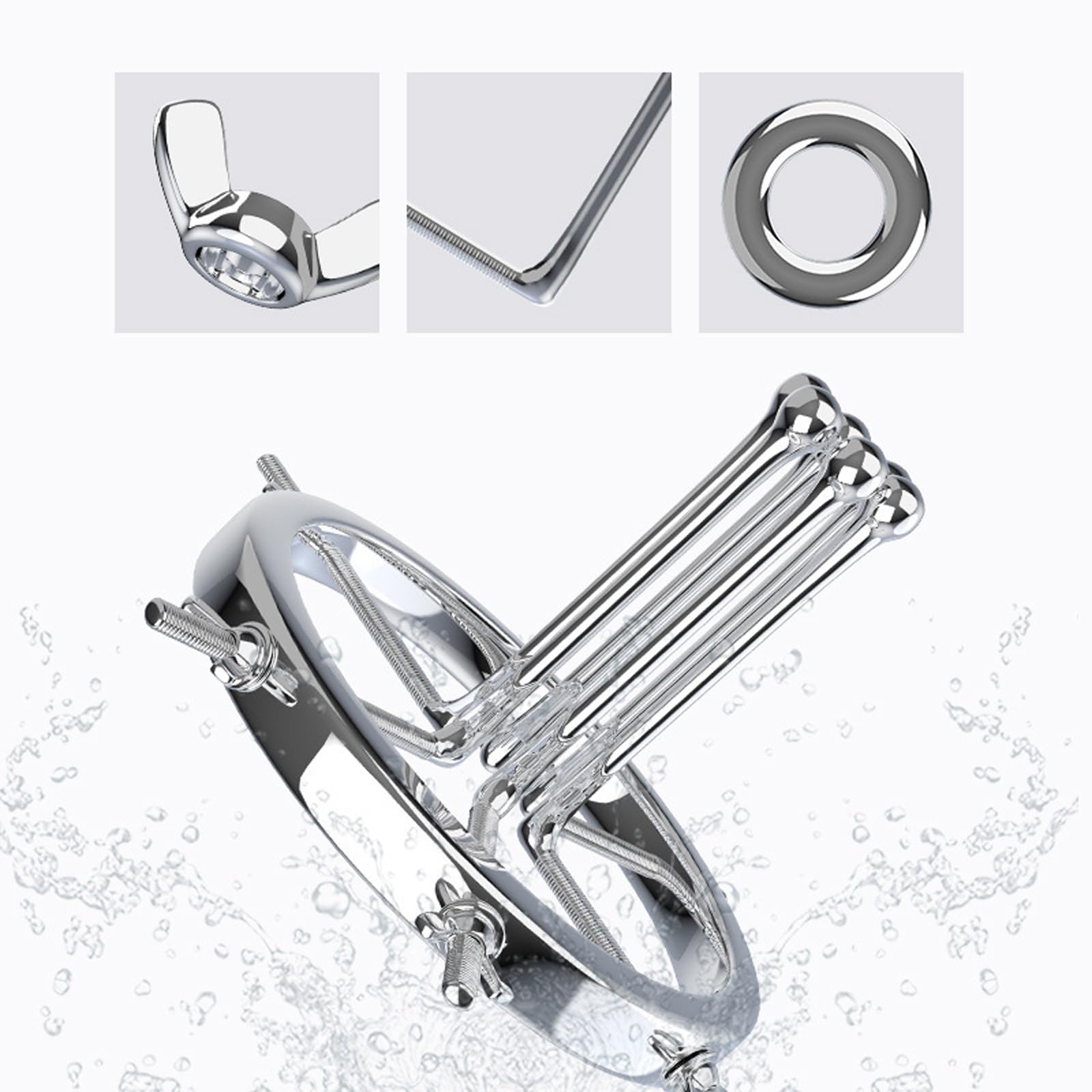 AMAZBEE Dilatatore anale Electroshock con accessori Giocattoli sessuali elettrici per anale e vaginale Speculum in acciaio inox divaricatore rettale (F,1)
