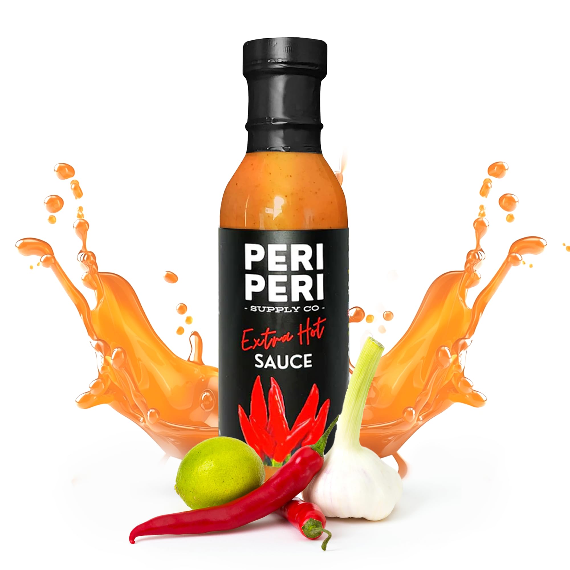DiChickO'sExtra Hot Peri-Peri Sauce - 12 fl oz Bottle - Vegan Tangy Piri Piri Sauce for African Food, Chicken, French Fries and More - Made in USA