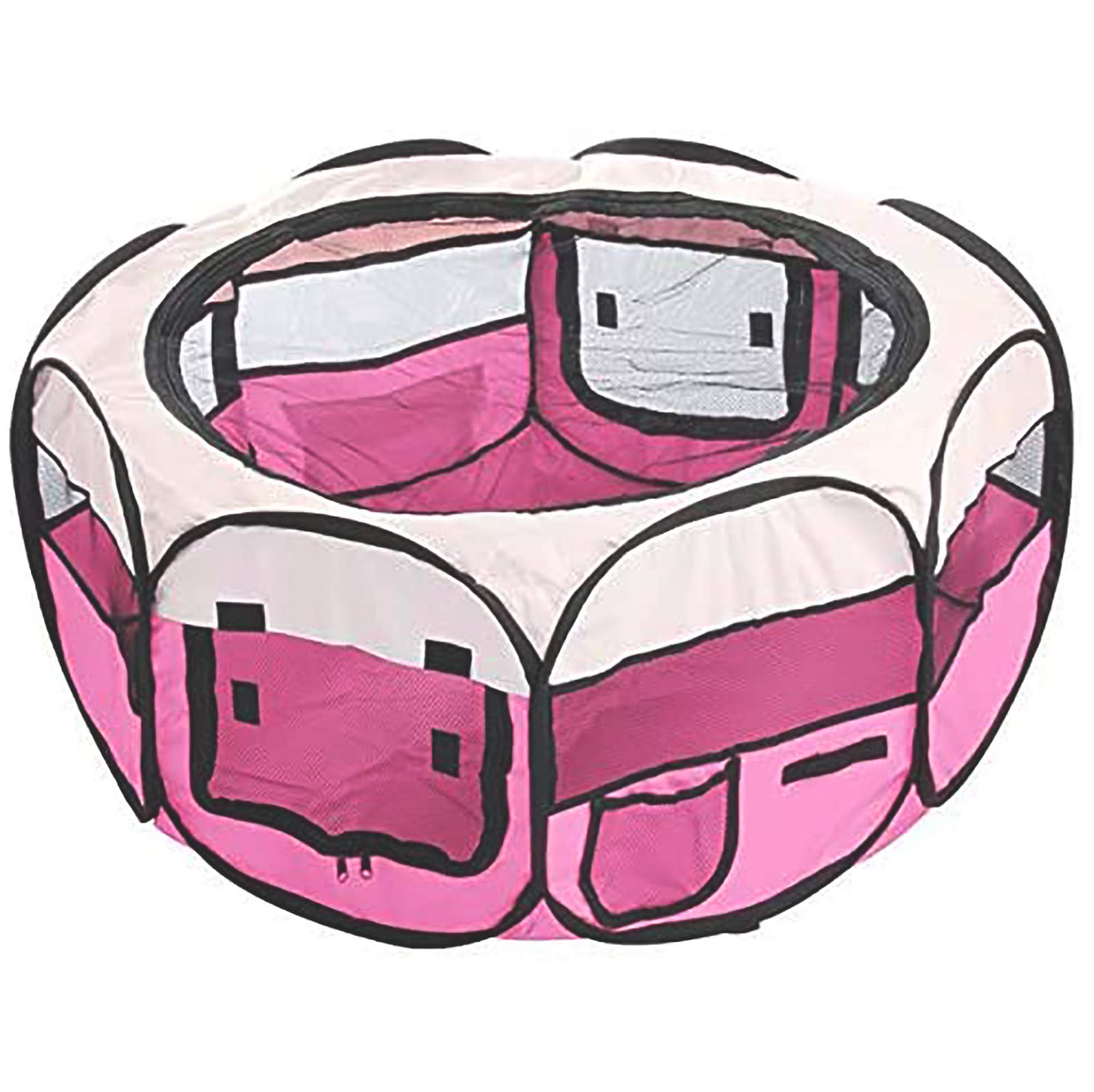 Pet Dog Cat Box Cage Crate Portatile Pieghevole Esercizio Canile Tessuto Morbido Portatile Pieghevole Pet Dog Cat Box Uso Interno ed Esterno,Rosso,74X74X43cm