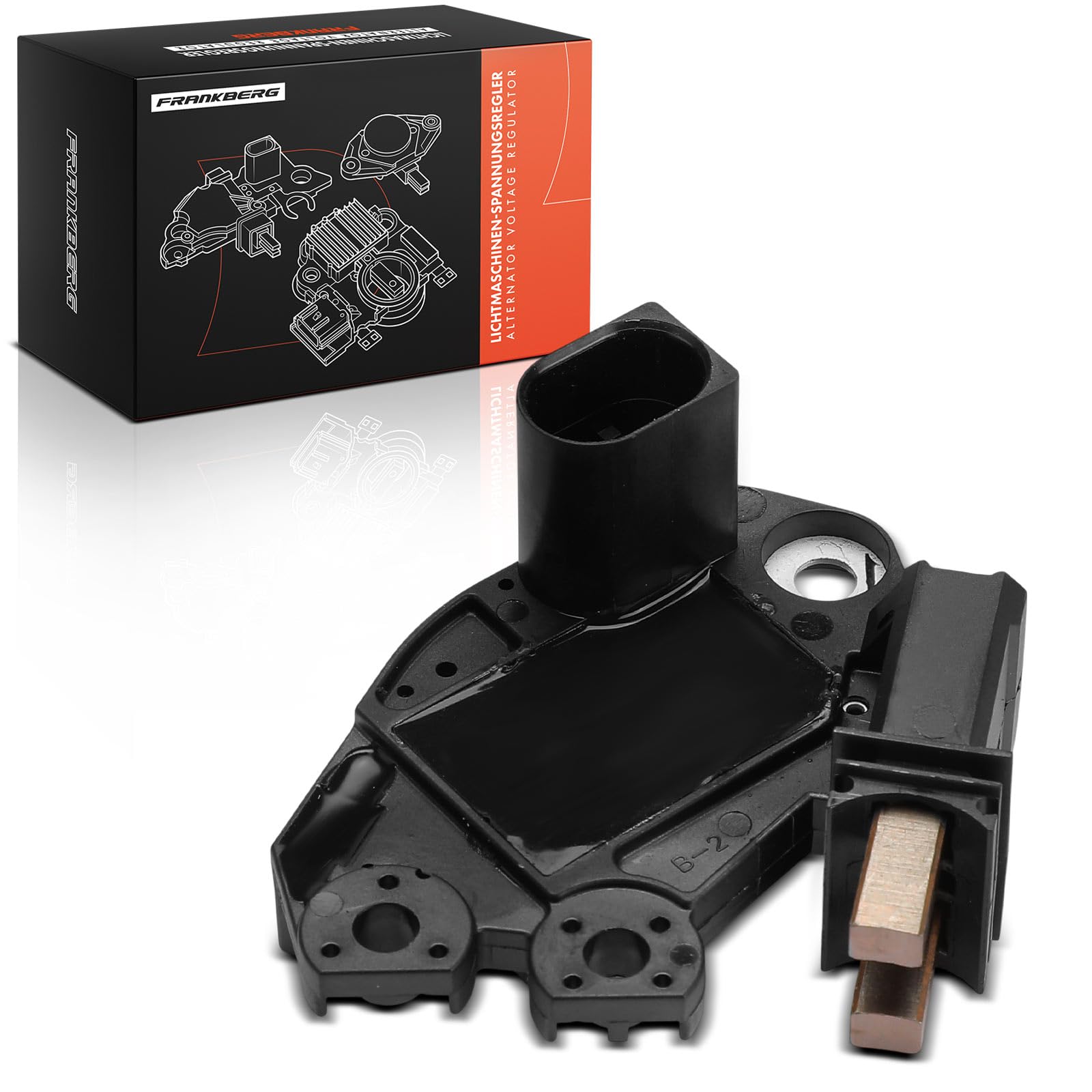 Frankberg Regulador de alternador regulador de generador 1 polo 12V | 06E903803T; Compatible con: A4 Avant 8K5, A4 Allroad 8KH, A5 Sportback 8TA, A5 8T3, Q5 8RB, A4 8K2, A5 Cabriolet 8F7