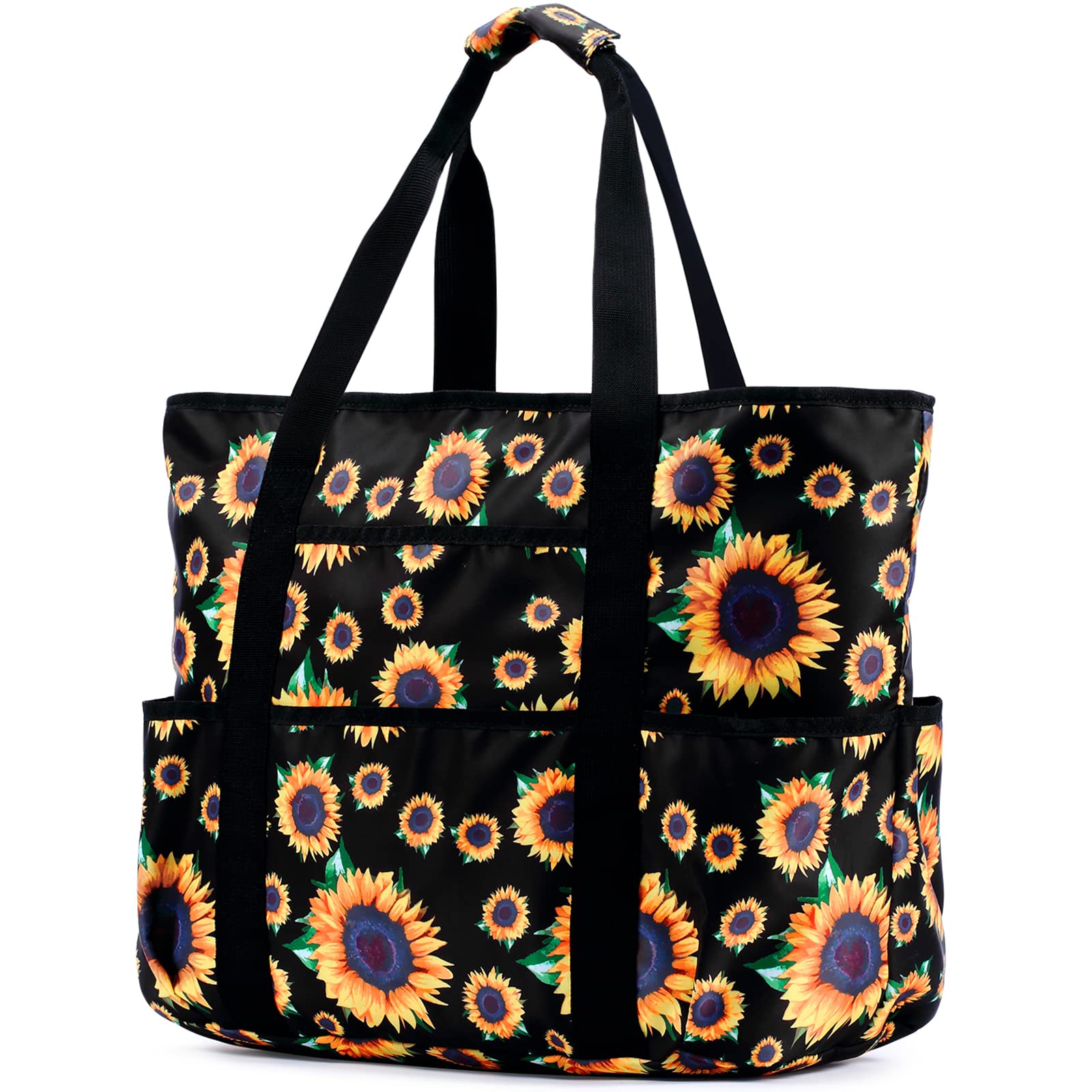 Becokan Beach Bags for Women Large Beach Tote Bag with Zipper Pockets Beach Bag Waterproof Sandproof Travel Nurse