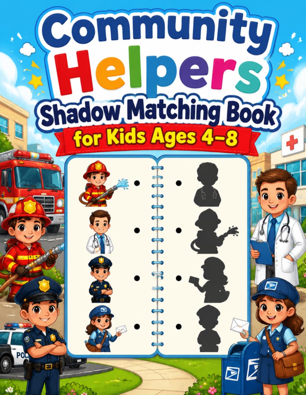 Community Helpers Shadow Matching Book for Kids Ages 4–8: An Interactive Learning Activity Book to Boost Focus and Visual Skills