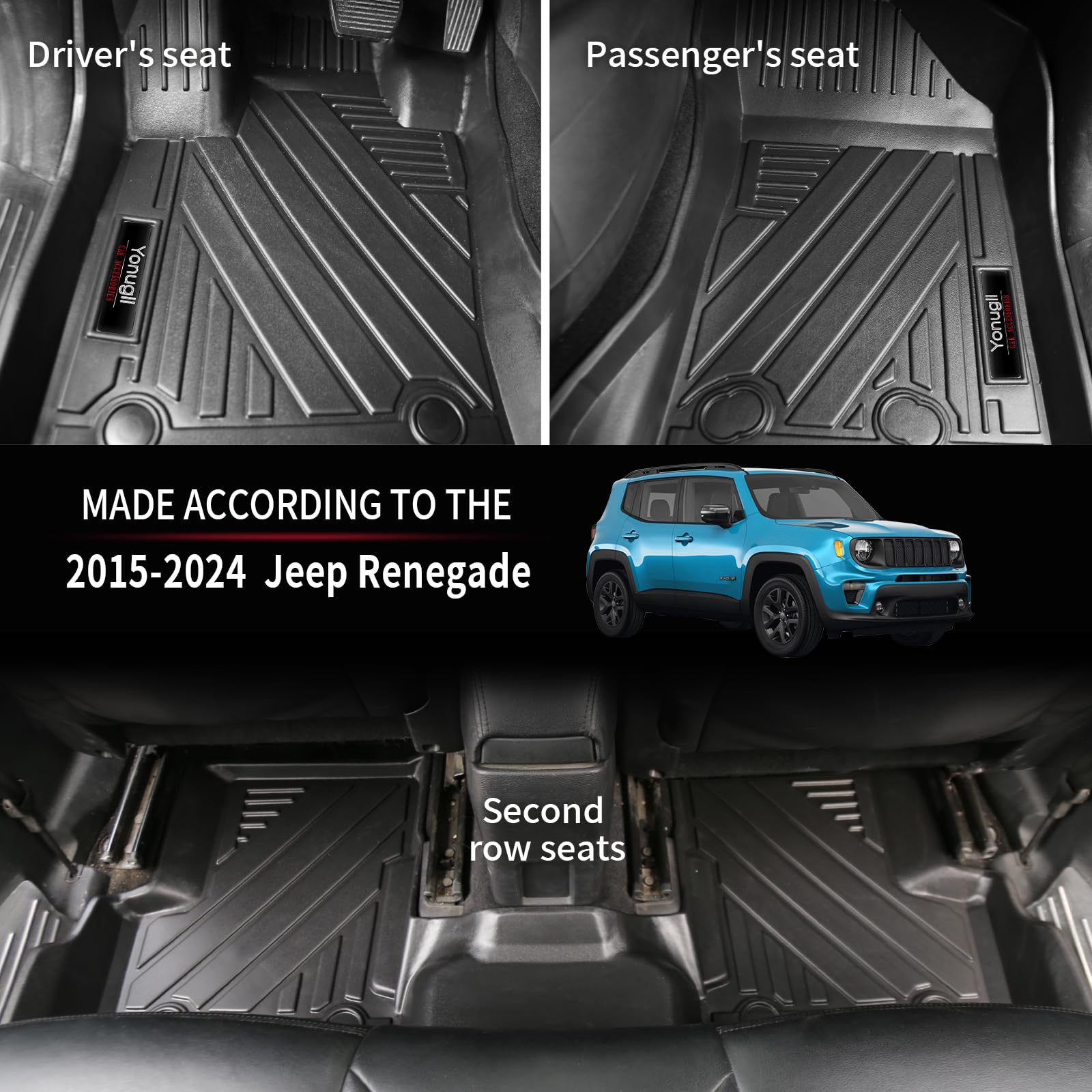 Amazon | Yonugli 2015-2024 2025 Jeep Renegade フロアマット カーゴ