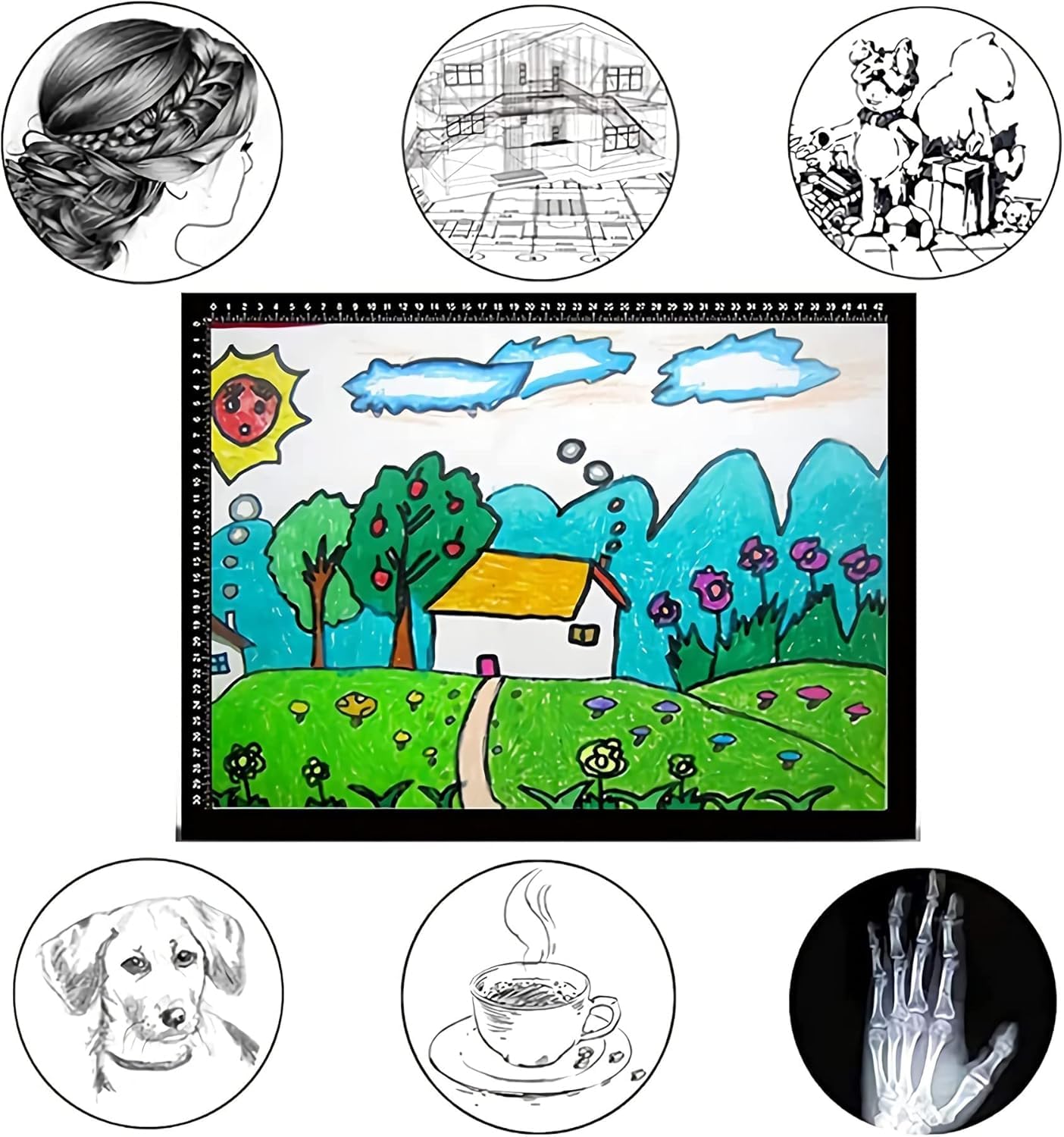 Caja De Luz Led para Pintura De Diamantes, Almohadilla De Luz Led Artcraft Tracing Pad Light Box Tablero De Luz De Brillo Regulable Ultrafino para Artistas Dibujo Dibujo Anima, Light Table A1