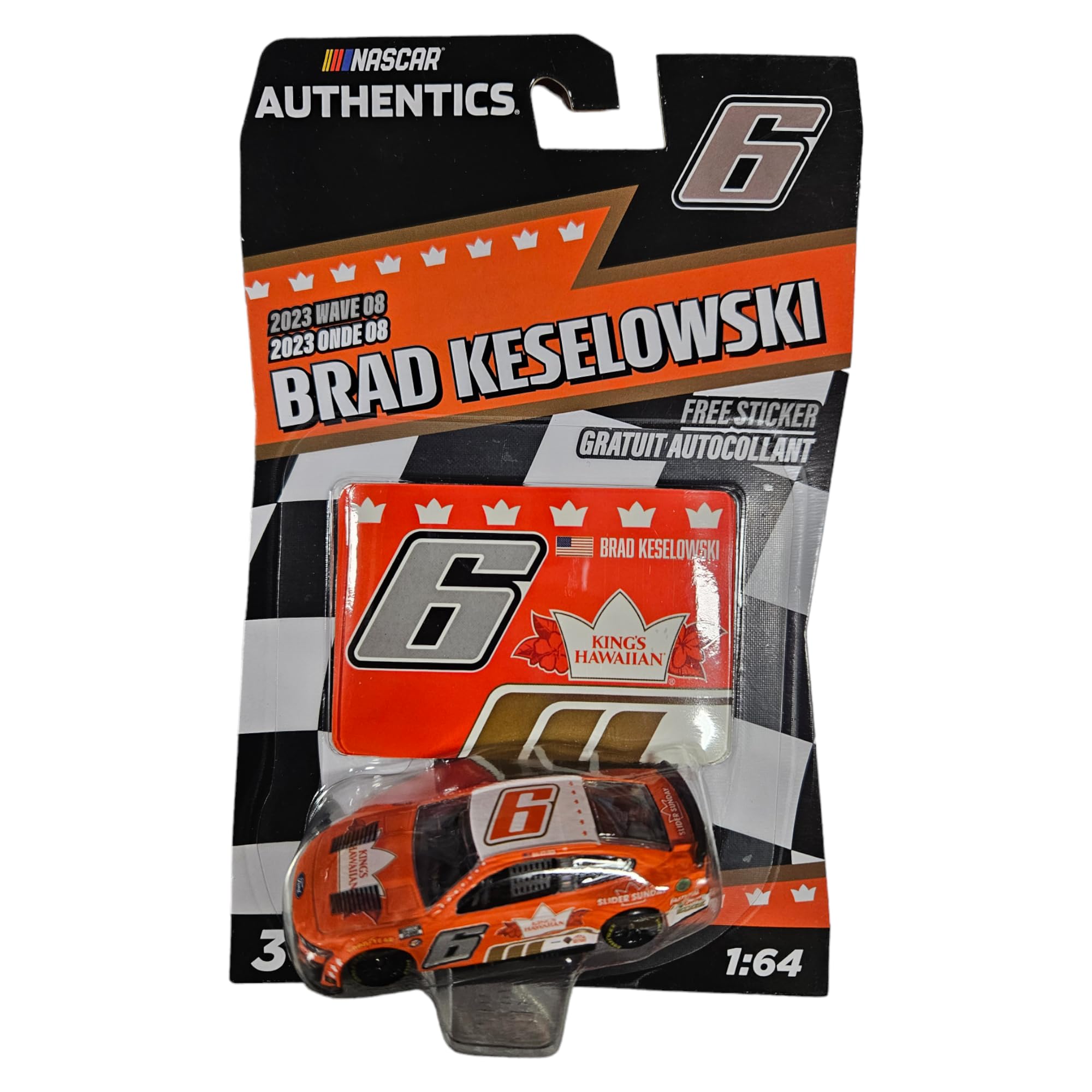 Lionel Racing NASCAR Authentics Brad Keselowski 2023 Kings Hawaiian No. 6 HT 1:64 Scale Die-cast Car with Trinket