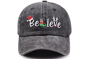 Men Women Merry Christmas Hats, Funny Adjust Cotton Embroidered Xmas Holiday Baseball Cap