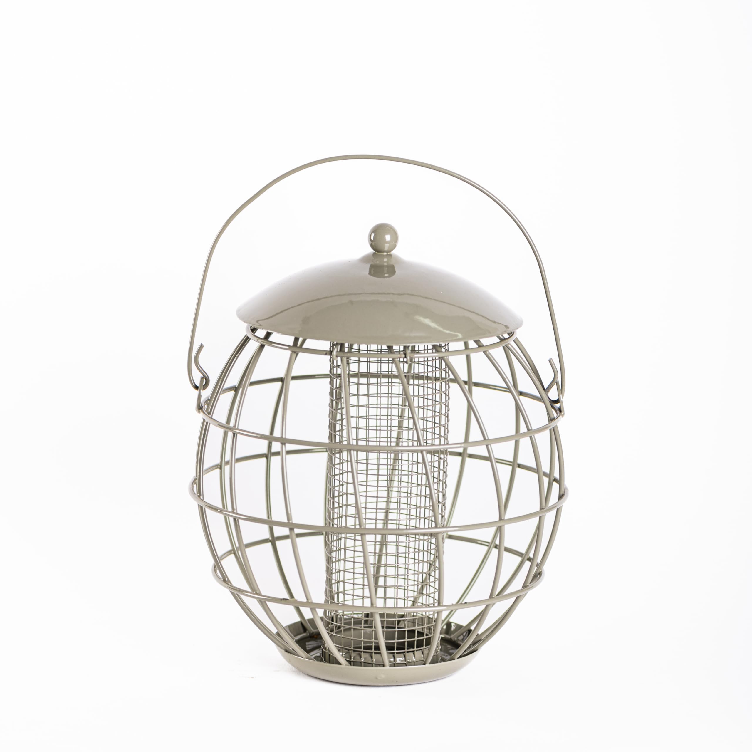 Happy Beaks Orbital Squirrel Proof Bird Feeder Sage Green Steel Cage Fat Ball Peanut Seed Suet Feeder Weatherproof Garden Bird Feeding Station (Peanut Feeder x1) โ image 1